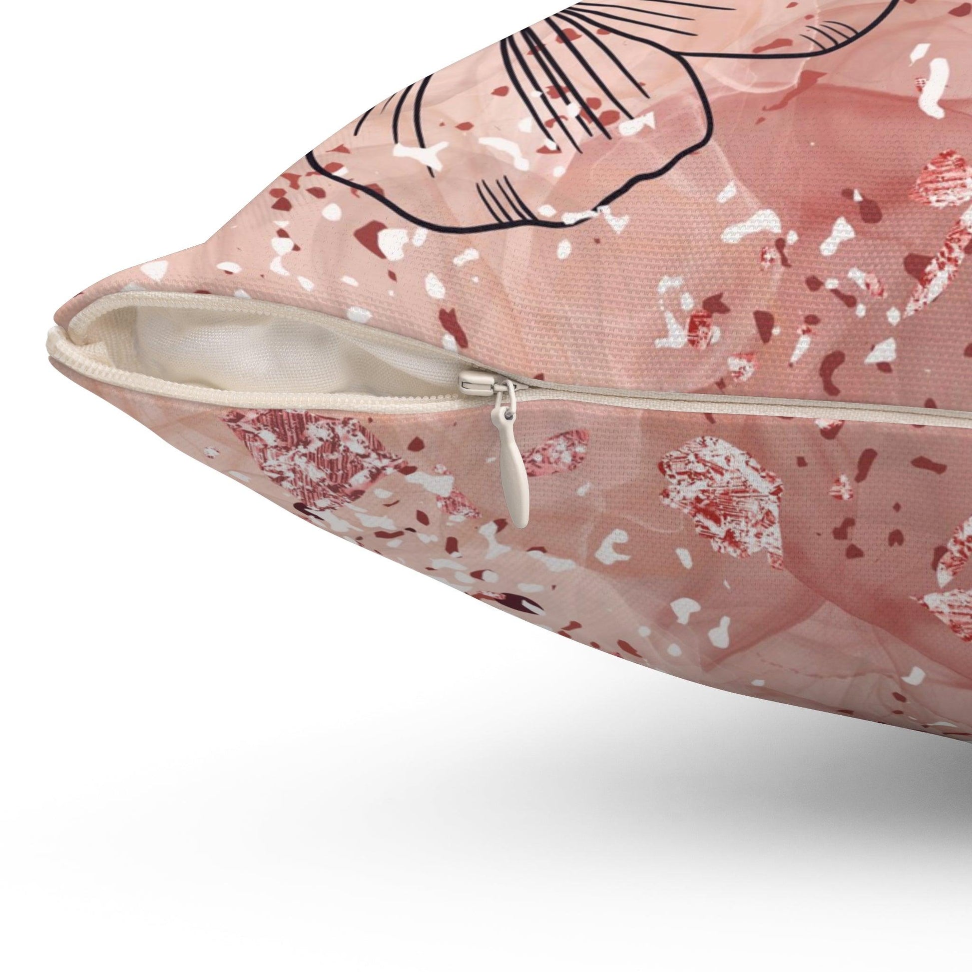 Pink BOHO Floral Square Pillow Pet Lover Elegance Charm to Your Décor Stylish Accent Housewarming Gift New House, Bridal Shower Gift - MRSBYVALLE