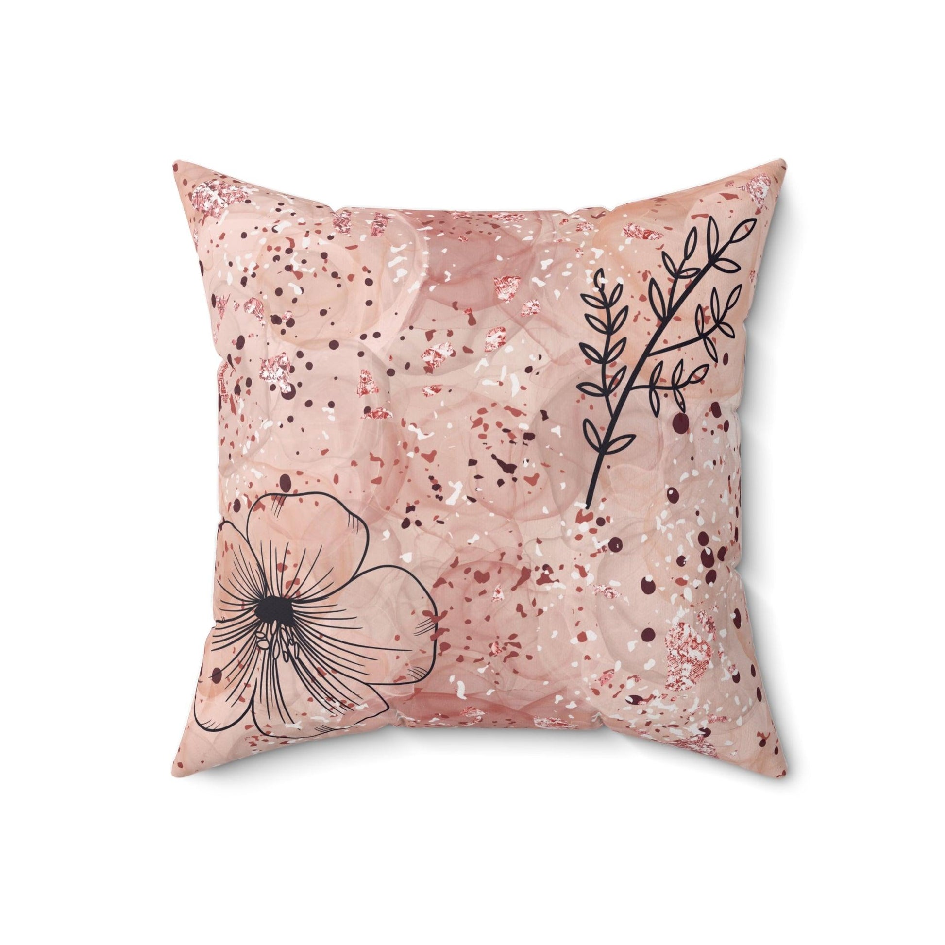 Pink BOHO Floral Square Pillow Pet Lover Elegance Charm to Your Décor Stylish Accent Housewarming Gift New House, Bridal Shower Gift - MRSBYVALLE