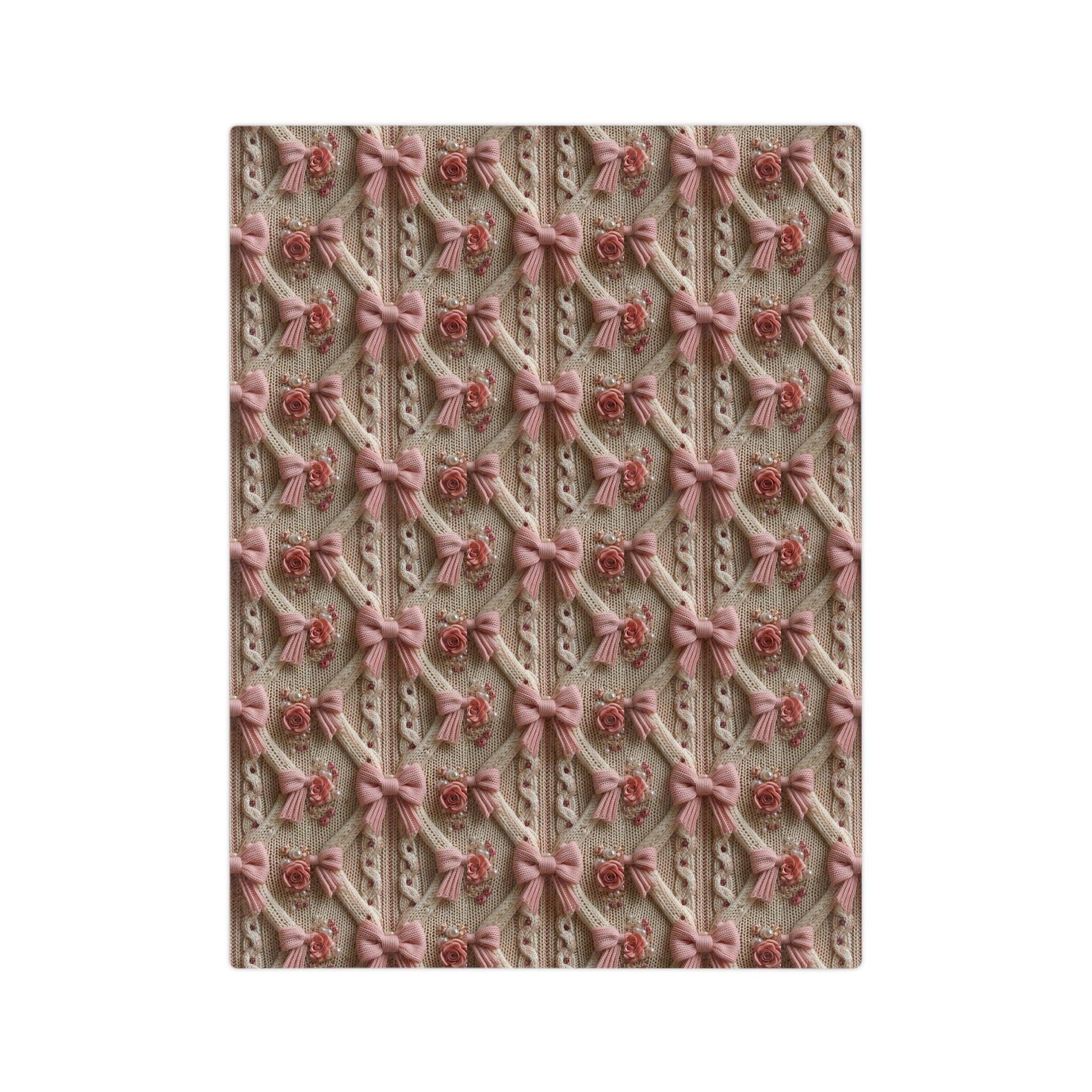 Pink Bow 3D Illusion Velveteen Microfiber Blanket Pink Dreams 3D Illusion Floral Velveteen Microfiber Blanket Luxurious Comfort Meets Enchanting Design Housewarming Gift Throw - MRSBYVALLE