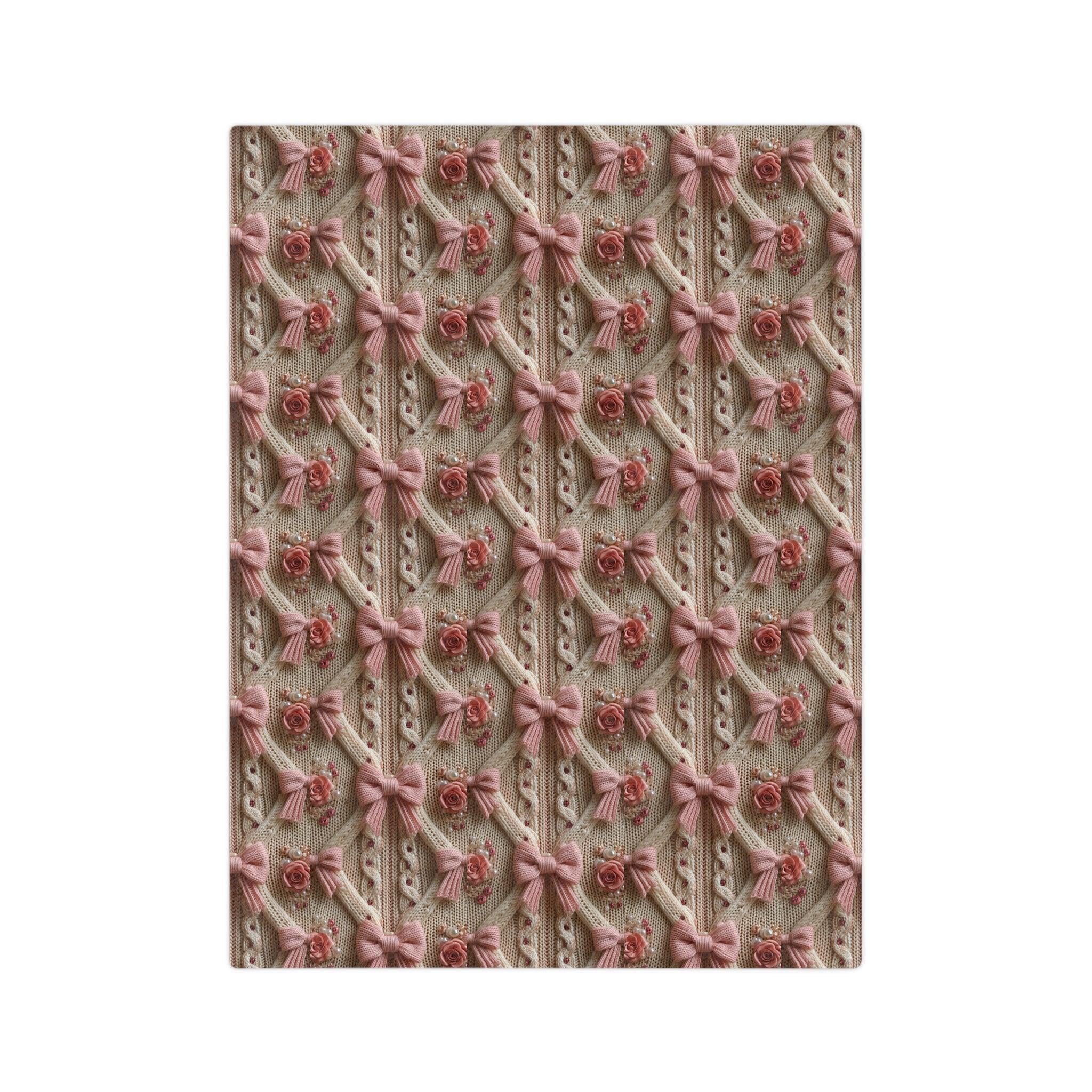 Pink Bow 3D Illusion Velveteen Microfiber Blanket Pink Dreams 3D Illusion Floral Velveteen Microfiber Blanket Luxurious Comfort Meets Enchanting Design Housewarming Gift Throw - MRSBYVALLE