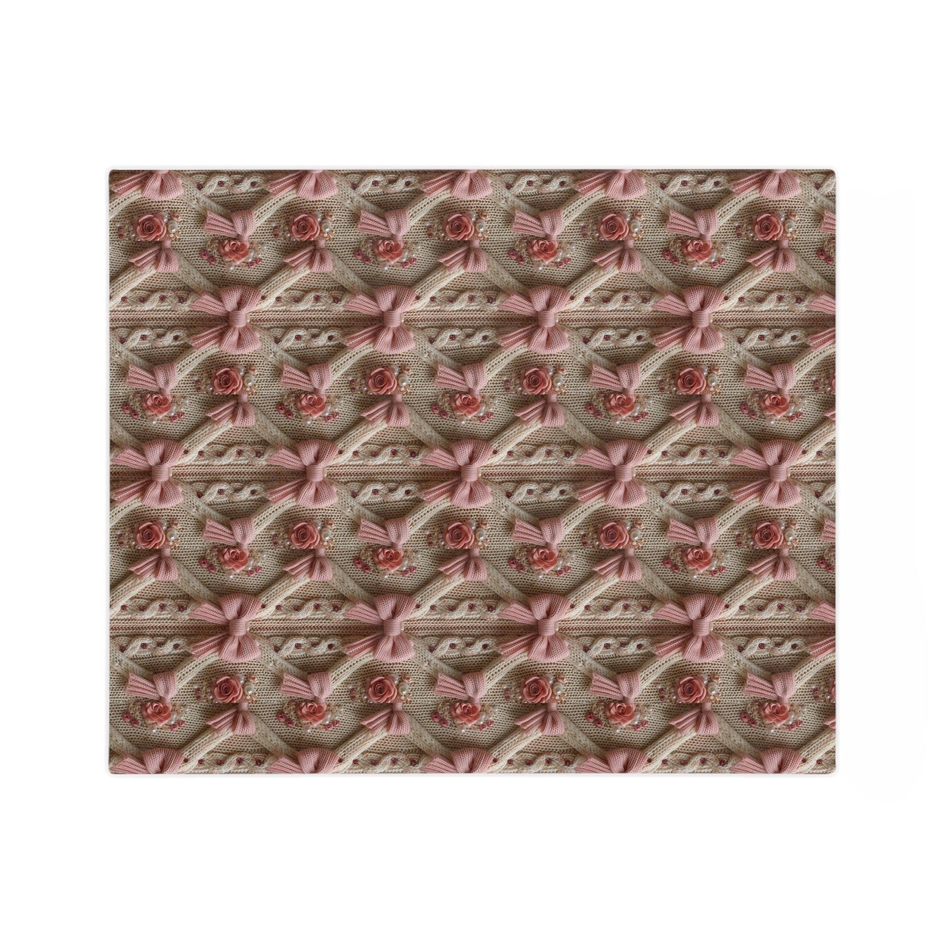 Pink Bow 3D Illusion Velveteen Microfiber Blanket Pink Dreams 3D Illusion Floral Velveteen Microfiber Blanket Luxurious Comfort Meets Enchanting Design Housewarming Gift Throw - MRSBYVALLE