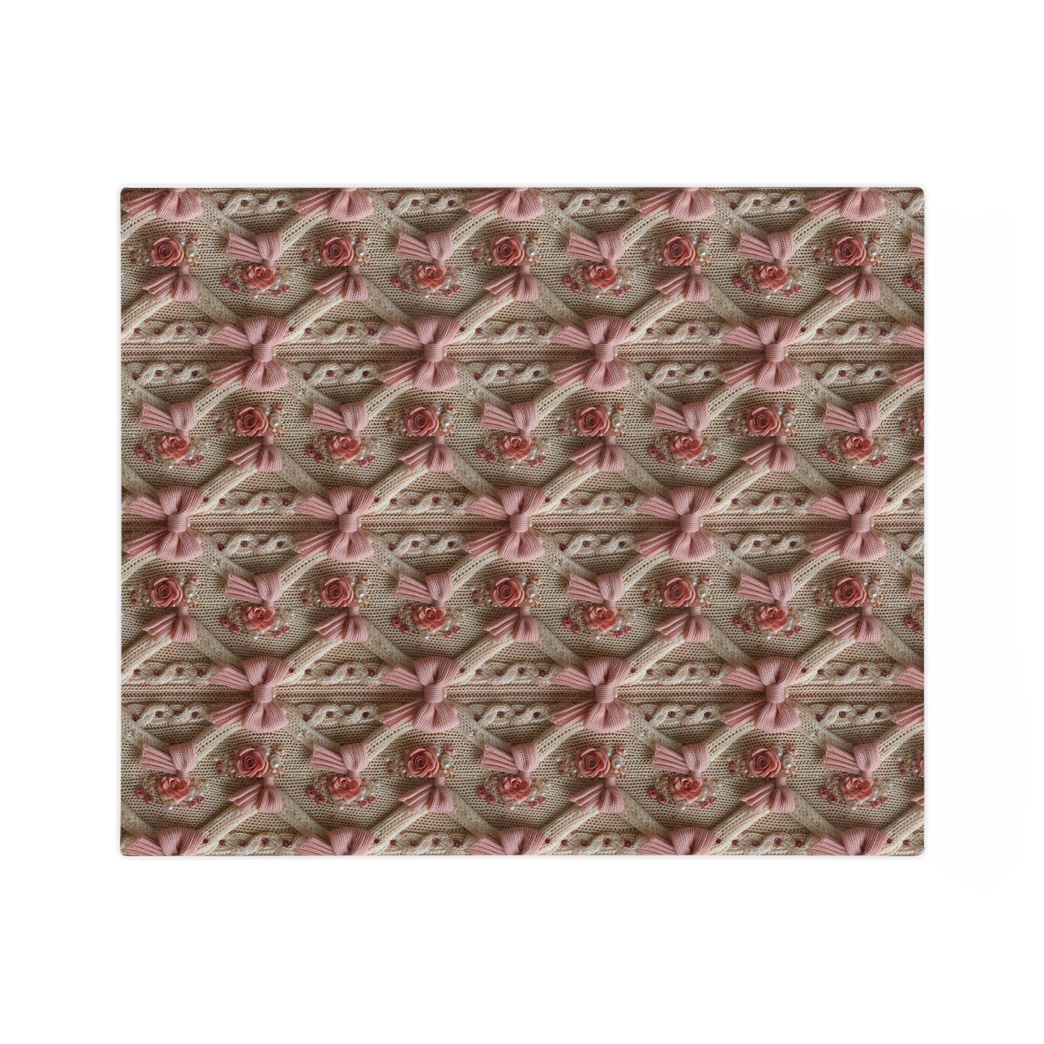 Pink Bow 3D Illusion Velveteen Microfiber Blanket Pink Dreams 3D Illusion Floral Velveteen Microfiber Blanket Luxurious Comfort Meets Enchanting Design Housewarming Gift Throw - MRSBYVALLE
