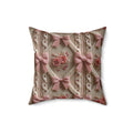 Pink Bows Illusion 3D Faux Flowers Square Throw Pillow Artistry Meets Comfort Home Decor New House Couple Gift Housewarming Gift, New House Gift - MRSBYVALLE