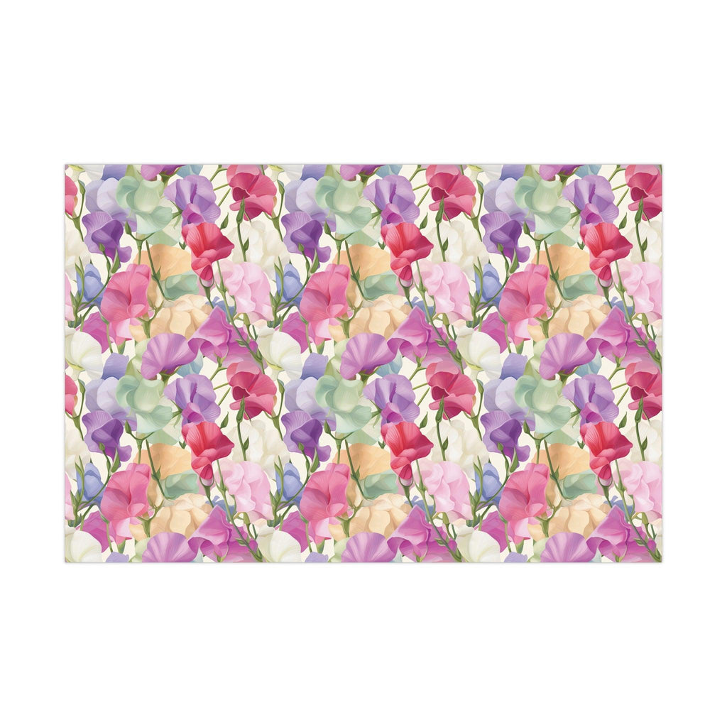 Pink Purple Blue BOHO 3D Illusion Wildflowers Gift Wrap it's Perfect for Weddings, Bridal & Baby Showers Eco-Friendly, Vibrant Design in Matte/Satin, All Occasion - MRSBYVALLE