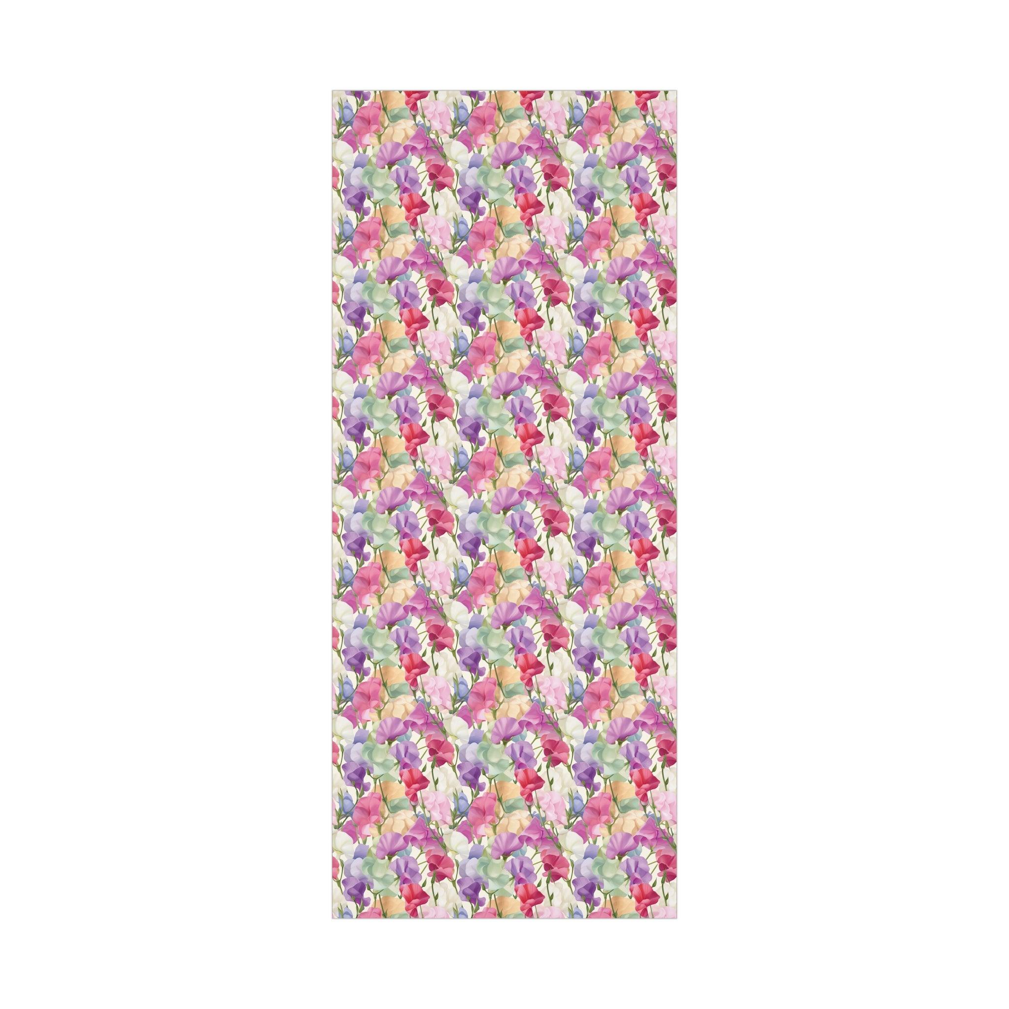 Pink Purple Blue BOHO 3D Illusion Wildflowers Gift Wrap it's Perfect for Weddings, Bridal & Baby Showers Eco-Friendly, Vibrant Design in Matte/Satin, All Occasion - MRSBYVALLE