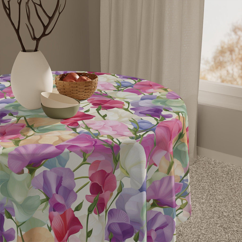 Pink Purple Blue Boho Chic Tablecloth Perfect for Adding a Botanical Touch to Any Dining Room, Kitchen Table or Outdoor Setting for Home, Weddings, Birthdays all Events Durable & Stylish for All Occasions - MRSBYVALLE
