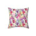 Pink, Purple Blue Boho Pink, Mint Green & Yellow Botanical Leaf Square Pillow Stylish Accent for Living Room, Bedroom or Outdoor Patio Decor Housewarming Gift New House, Bridal Shower Gift - MRSBYVALLE