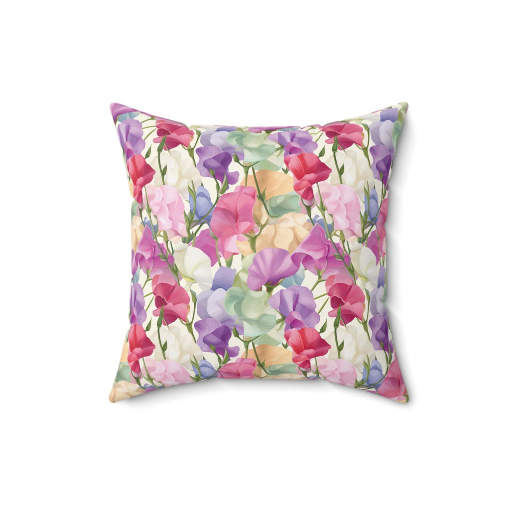 Pink, Purple Blue Boho Pink, Mint Green & Yellow Botanical Leaf Square Pillow Stylish Accent for Living Room, Bedroom or Outdoor Patio Decor Housewarming Gift New House, Bridal Shower Gift - MRSBYVALLE