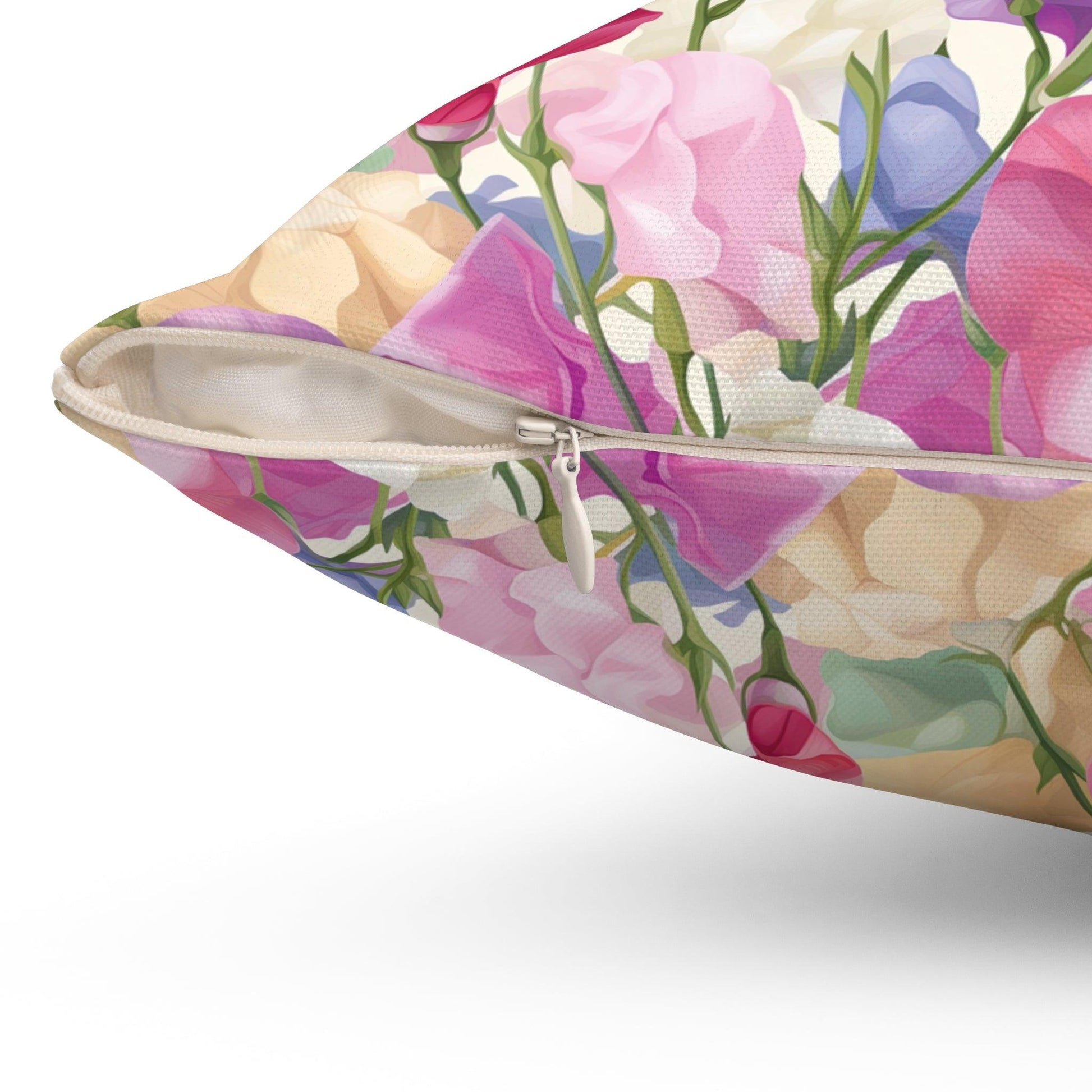 Pink, Purple Blue Boho Pink, Mint Green & Yellow Botanical Leaf Square Pillow Stylish Accent for Living Room, Bedroom or Outdoor Patio Decor Housewarming Gift New House, Bridal Shower Gift - MRSBYVALLE