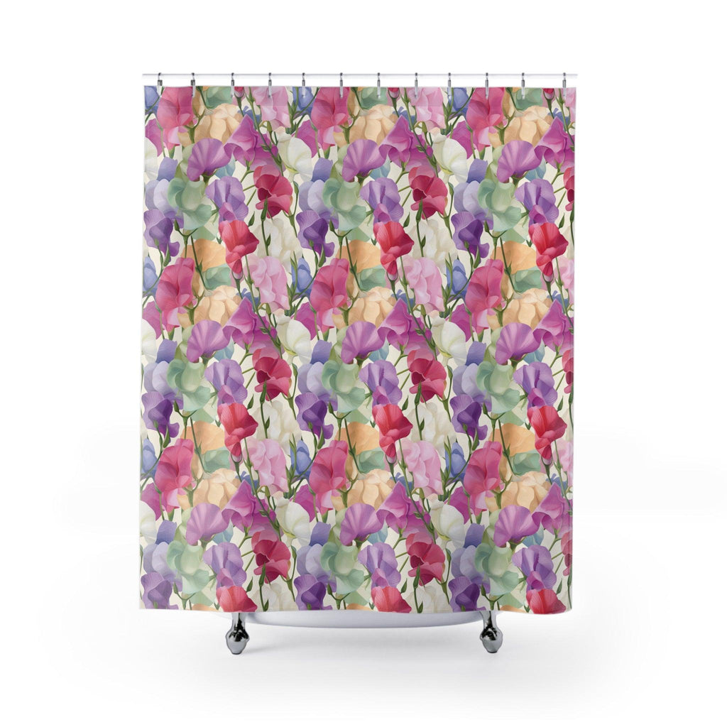 Pink Purple Blue Yellow Boho Chic Pastel Spring Colors Shower Curtain 71x74 Inches Nature-Inspired Oasis in Your Bathroom Housewarming New House Gift Newlywed Wedding Gift - MRSBYVALLE