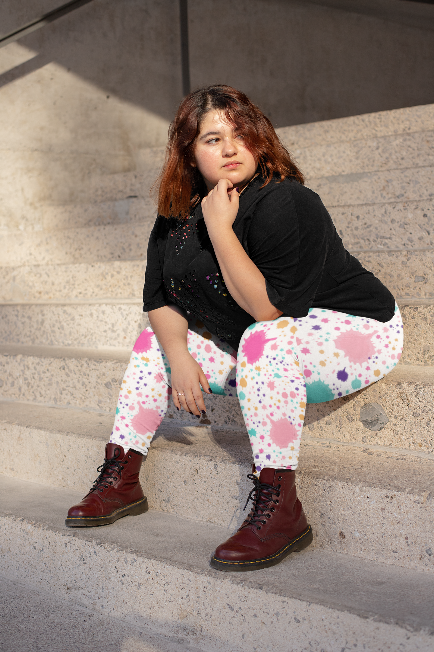 Pastel Abstract Women's Casual Leggings Stylish, Comfortable High-Waisted Yoga Pants for Everyday Wear, Workout, and Lounge – Perfect Gift Idea for Her – Available in Plus Sizes - MRSBYVALLE