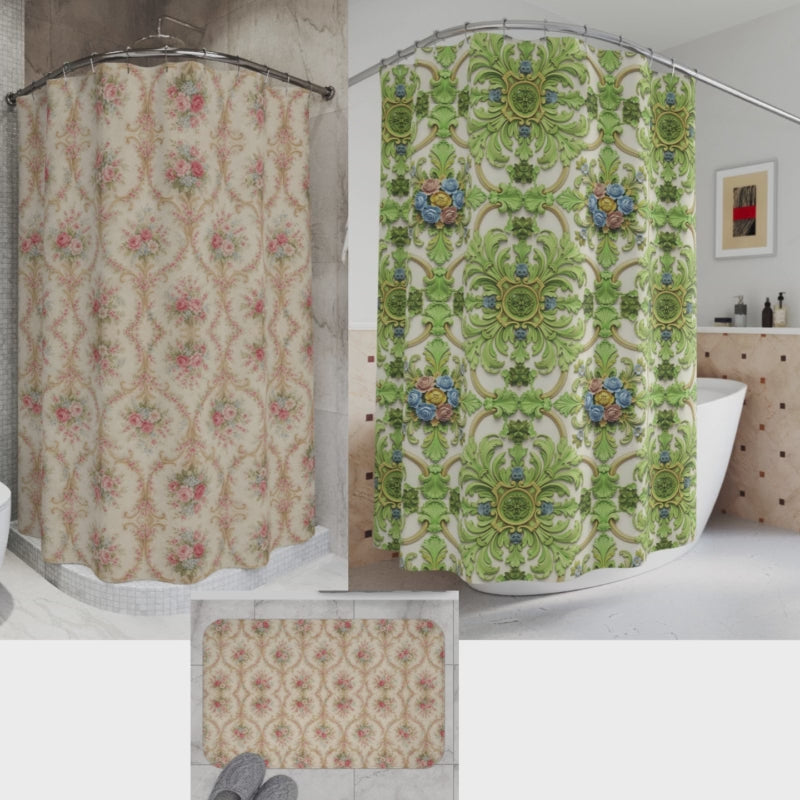 Boho Watercolor Shower Curtain | Modern Blue Green Artistic Design | Stylish Bathroom Upgrade | Unique Home Décor for a Fresh, Contemporary