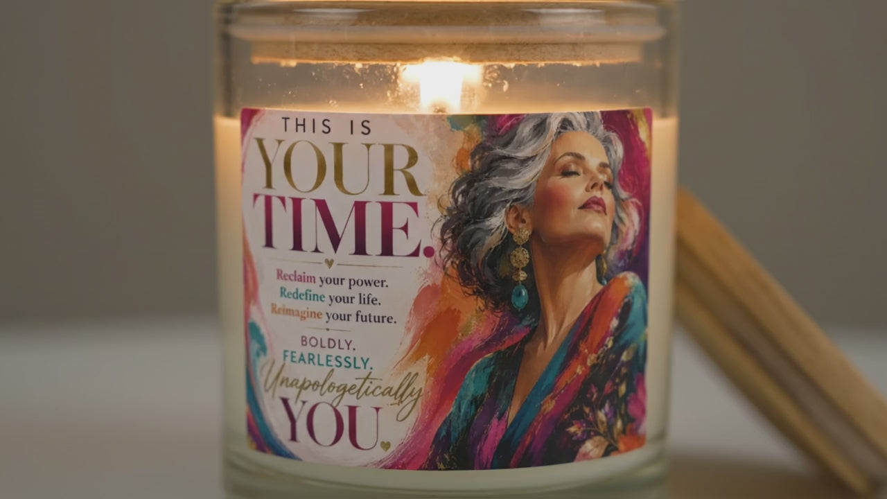 Frosted Glass Candle — "This is Your TIME" 11oz Inspirational Scented Candle