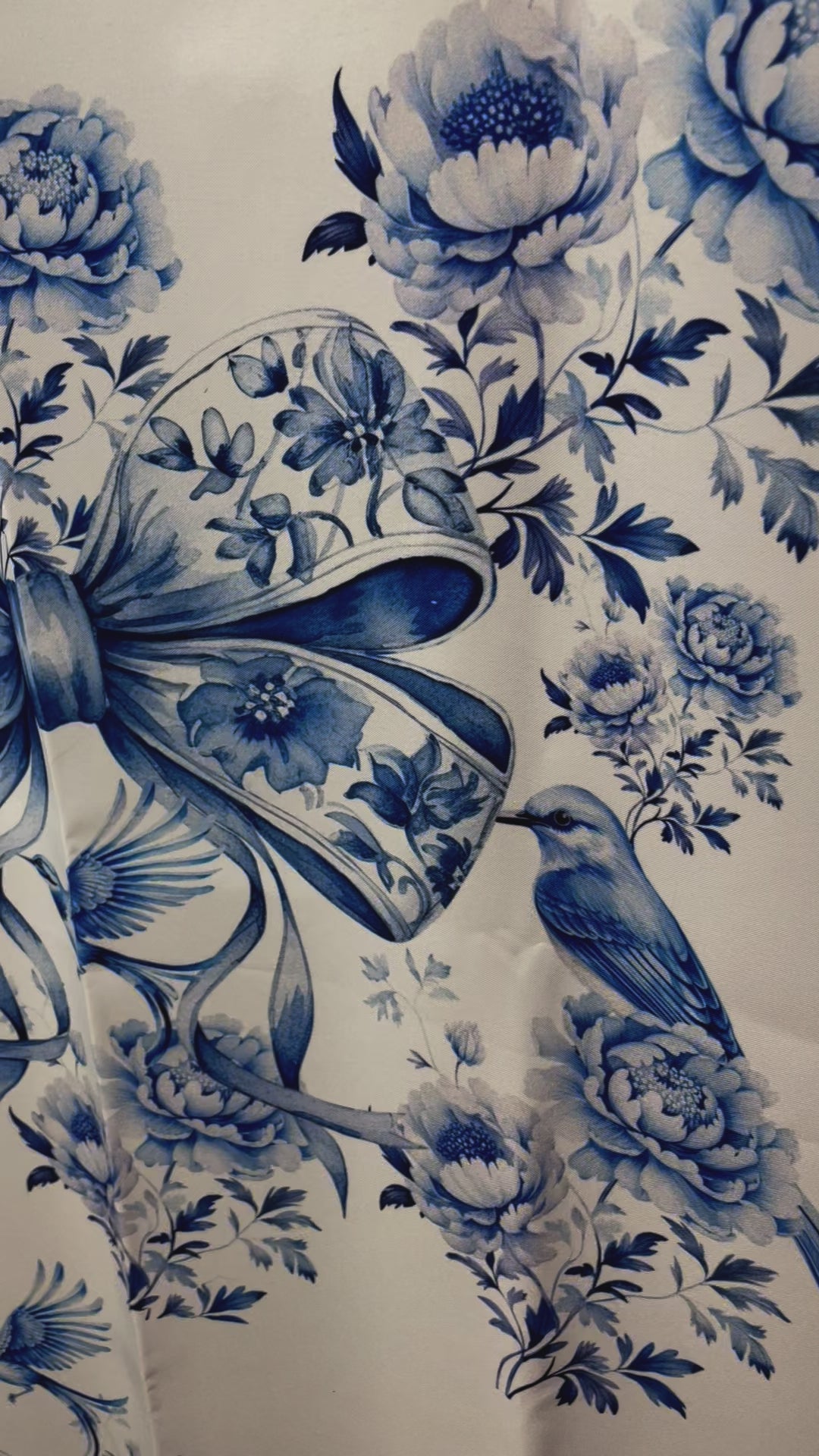 Elegant Blue Bow Chinoiserie Shower Curtain 71x74 – Vintage Bird & Floral Design, Waterproof, Stylish Bathroom Decor, Easy to Hang Maintain for a vibrant upgrade!