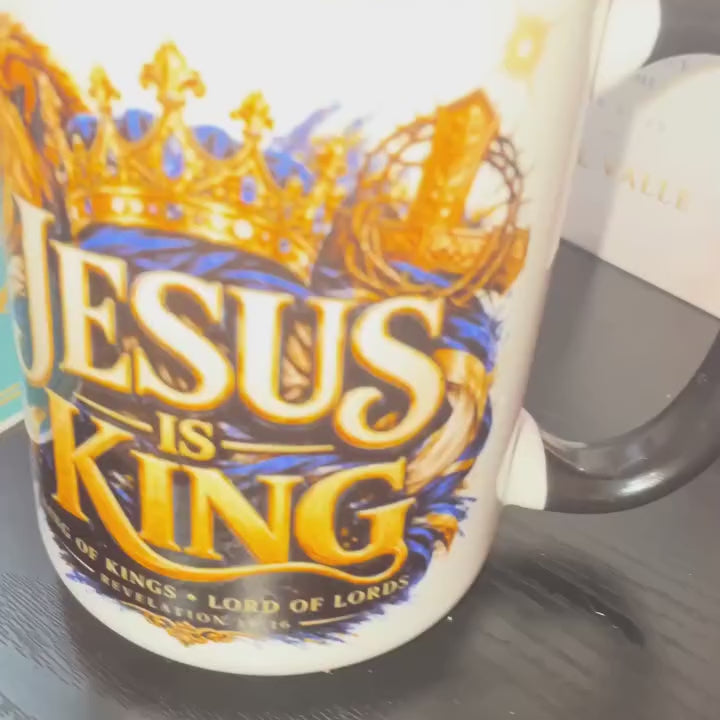 Jesus Is King Coffee Mug Christian Faith Accent Mug