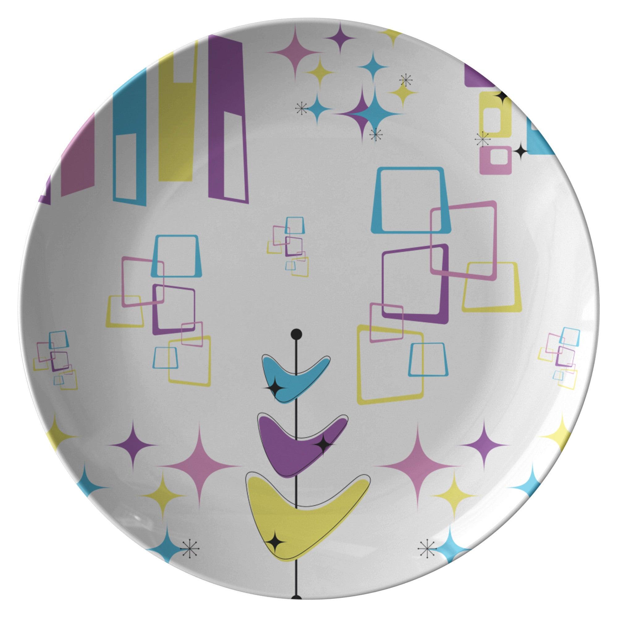 Retro Vibe Dinner Plate Unique Mid-Century Inspired Design for Modern Table Setting - Eco-Friendly, USA-Made, Oven Microwave Safe Ceramic Kitchenware for Home Gift - MRSBYVALLE
