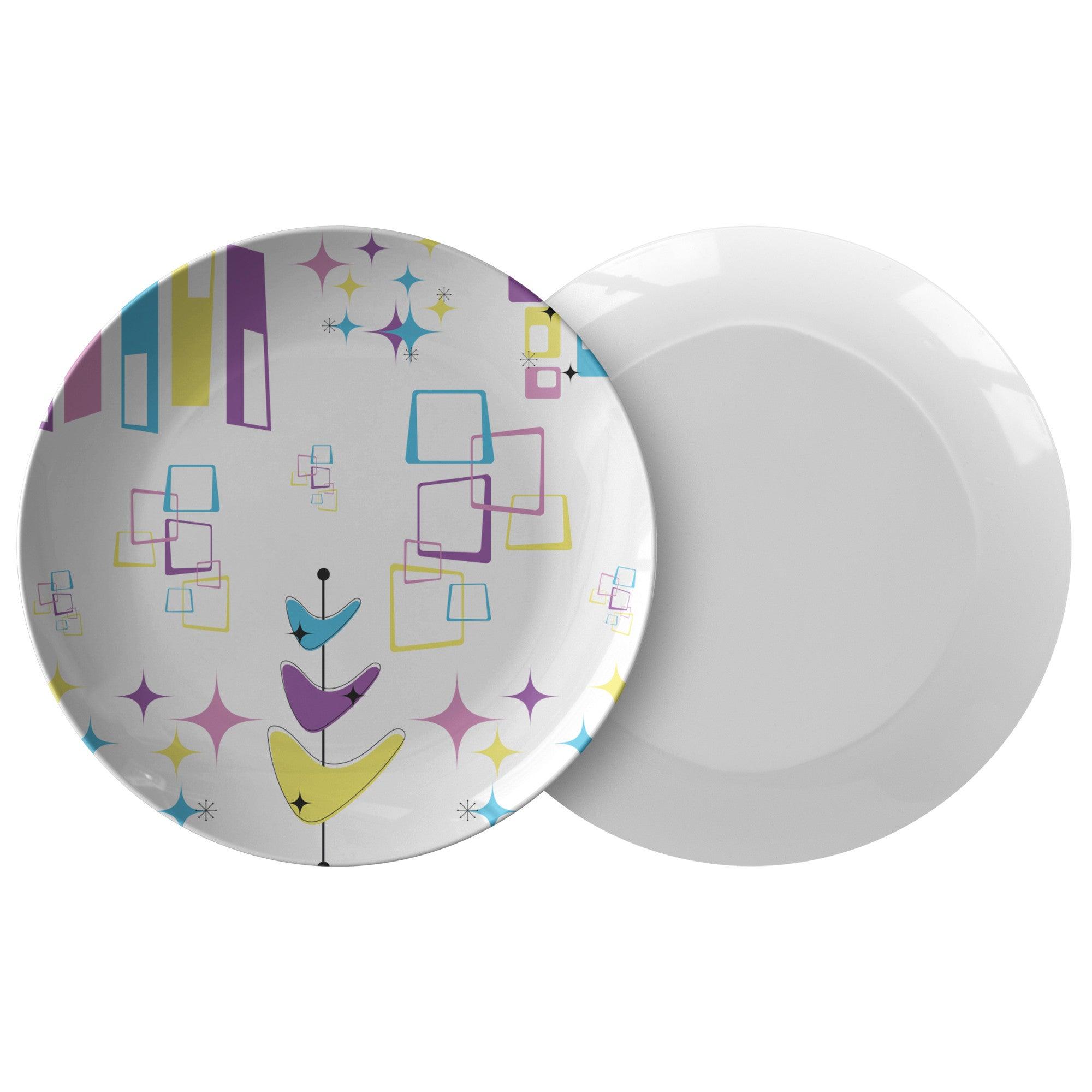 Retro Vibe Dinner Plate Unique Mid-Century Inspired Design for Modern Table Setting - Eco-Friendly, USA-Made, Oven Microwave Safe Ceramic Kitchenware for Home Gift - MRSBYVALLE