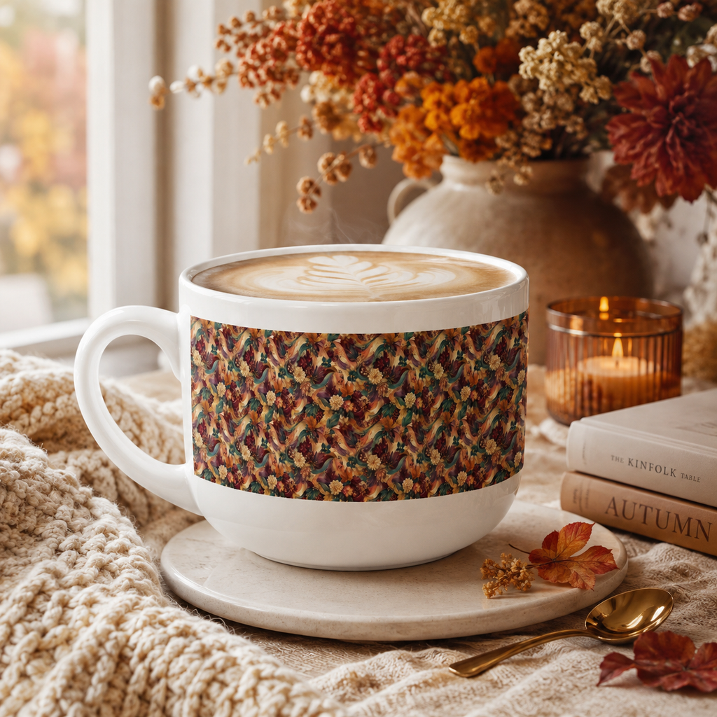 Autumn Knit Pattern Latte Mug