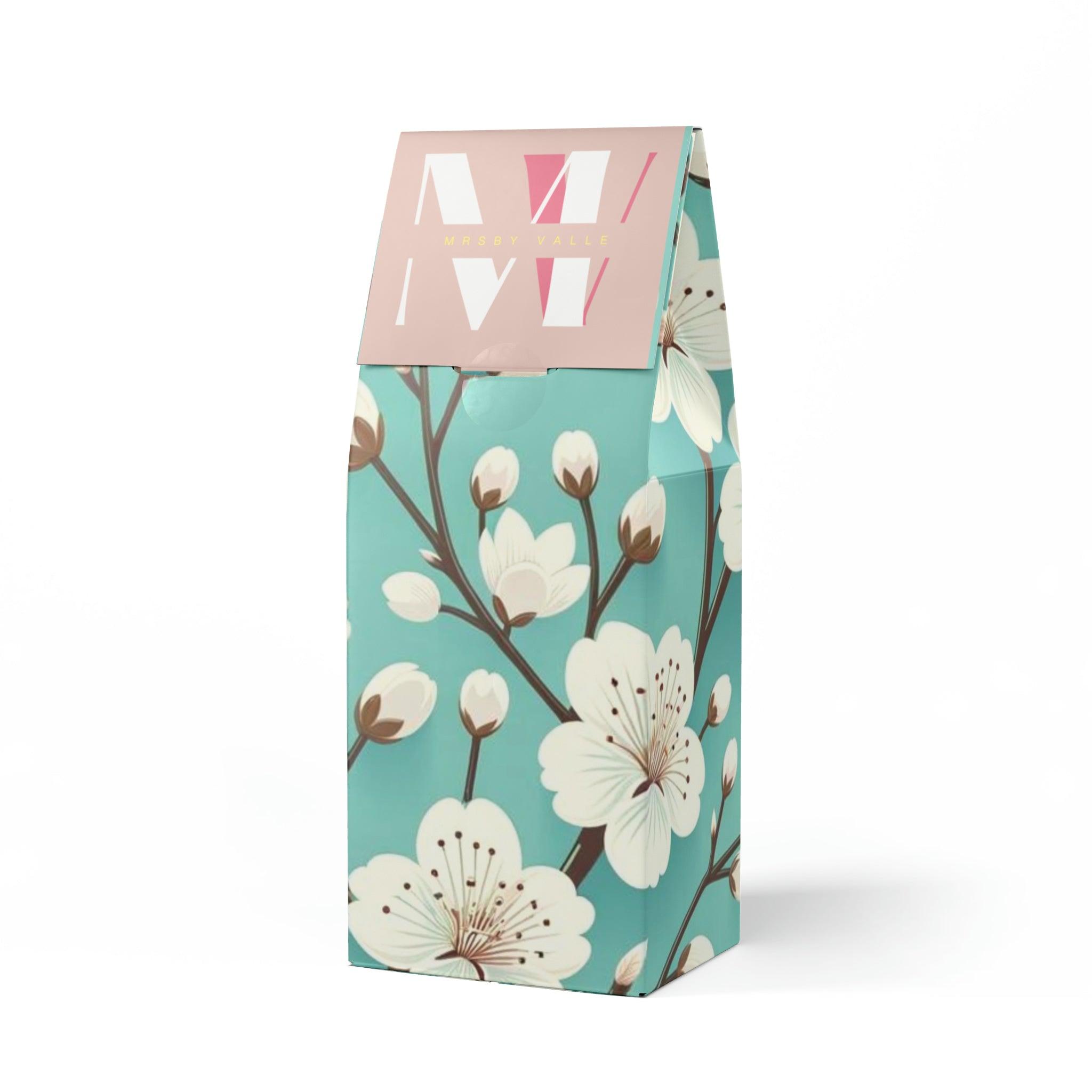 Serene White Cherry Blossom and Turquoise Cascades Blend Medium-Dark Roast Coffee Fun Design | Rich Aroma Smooth Taste for the Adventurous Spirit Climbing - MRSBYVALLE