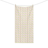 Soft & Luxurious Pink, Mint Green, Yellow Boho Chic Botanical Leaf Mink-Cotton Towel 30x60 Elevate Your Bath Experience with Vibrant Nature-Inspired Elegance Housewarming Gift - MRSBYVALLE