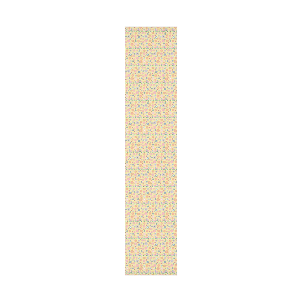 Soft Pink, Peach, Purple, and Green Floral Designs on Pastel Yellow Wrapping Paper Perfect for Elegant Gifts & Spring Celebrations Bridal Showers - MRSBYVALLE