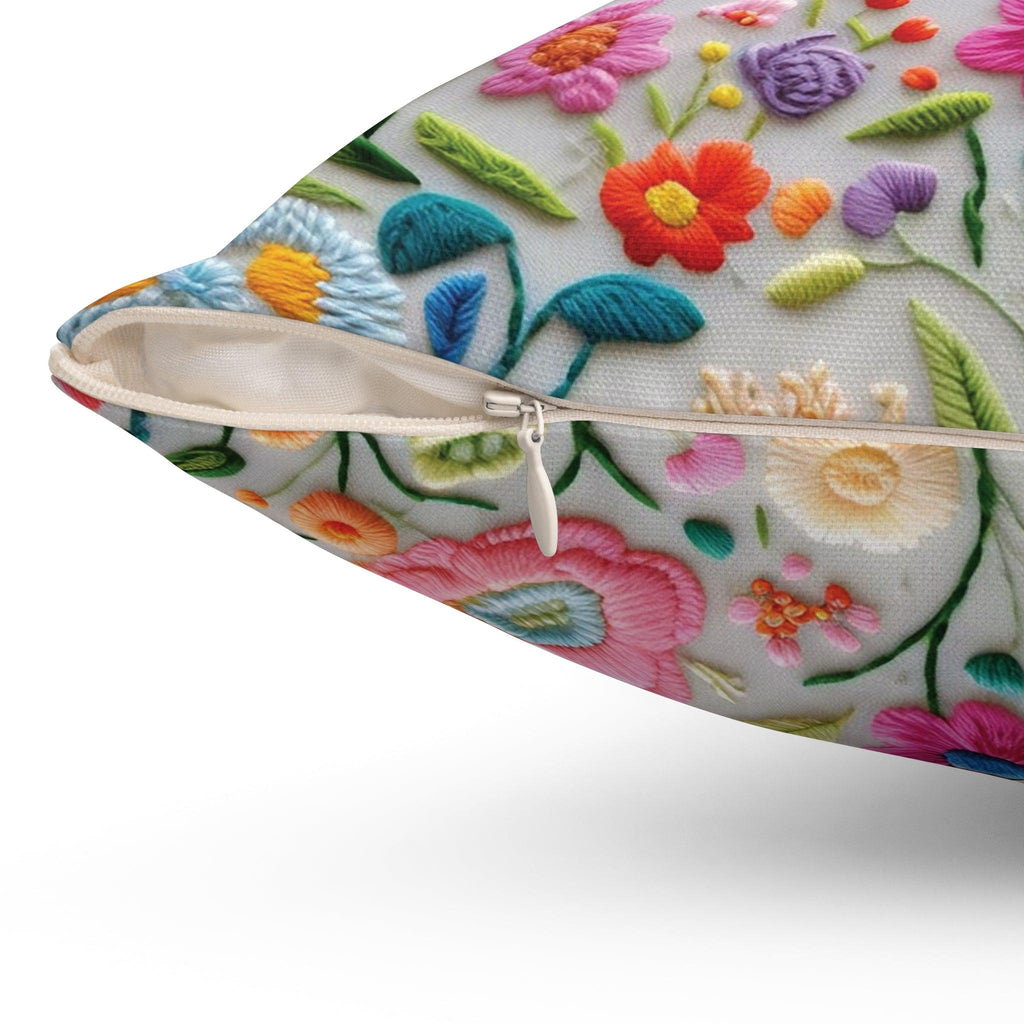 Square Pillow Floral Elegance Bright Book & Flower Square Pillow Add Vibrant Charm to Your Décor with This Stylish Accent Housewarming Gift - MRSBYVALLE