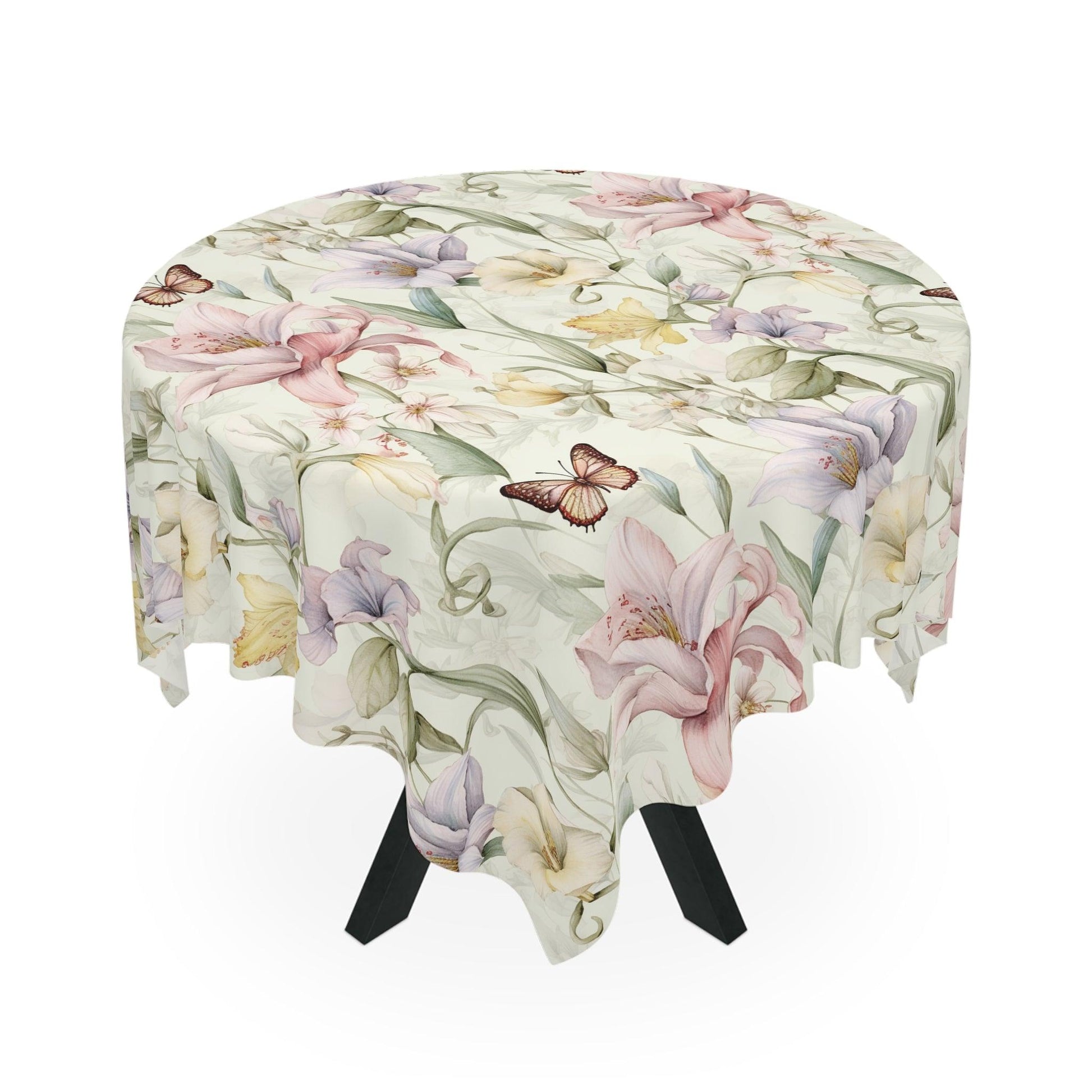 Tablecloth Butterfly Purple Pink Pastel Elegant, Washable Linens for Home, Weddings, Birthdays all Events Durable & Stylish for All Occasions - MRSBYVALLE
