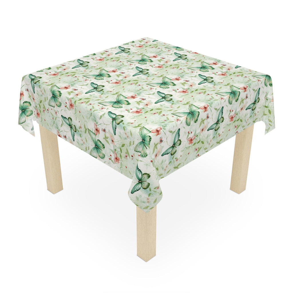 Tablecloth Pastel Mint Green, Yellow & Blue Floral Elegant, Washable Linens for Home, Weddings, Birthdays all Events Durable & Stylish for All Occasions - MRSBYVALLE