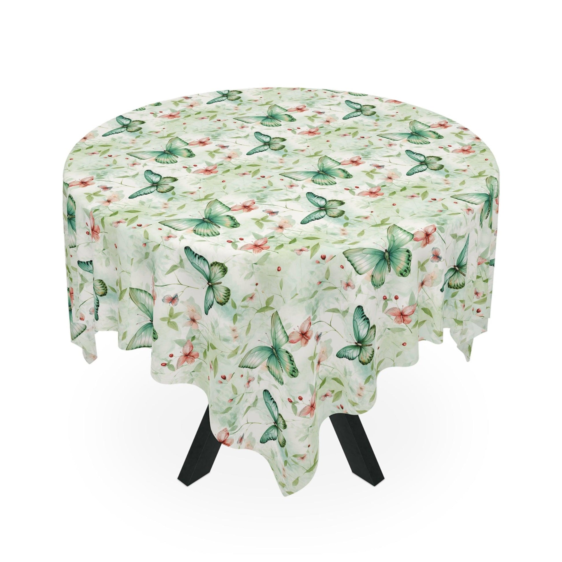 Tablecloth Pastel Mint Green, Yellow & Blue Floral Elegant, Washable Linens for Home, Weddings, Birthdays all Events Durable & Stylish for All Occasions - MRSBYVALLE
