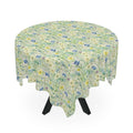 Tablecloth Pastel Mint Green, Yellow & Blue Floral Tablecloth Perfect for Weddings, Mother's Day & All Occasions Spring-Inspired Elegance Washable Linens for Home, Birthdays all Events - MRSBYVALLE