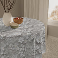 Tablecloth White 3D Illusion Floral Elegant, Washable Linens for Home, Weddings, Birthdays all Events Durable & Stylish for All Occasions - MRSBYVALLE