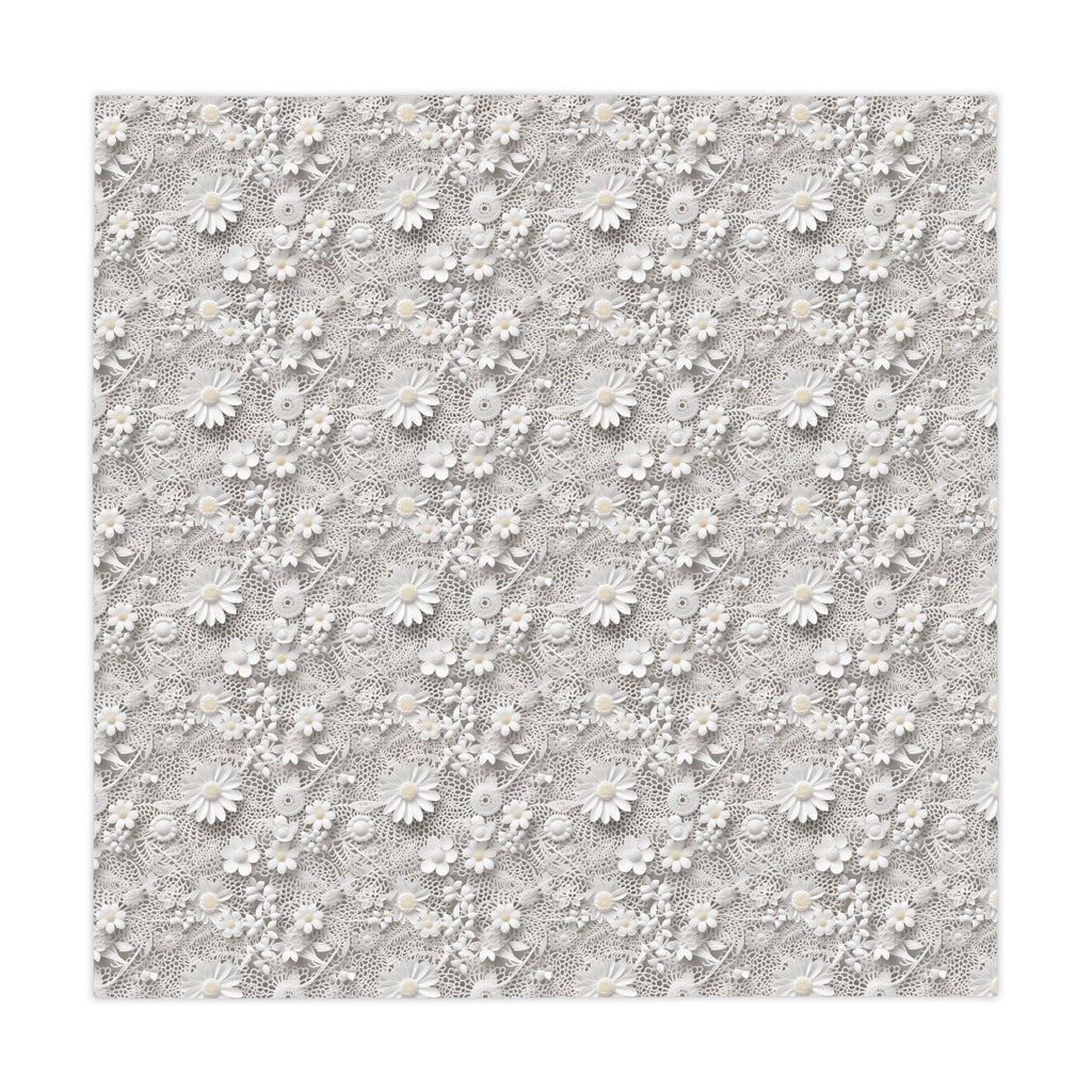 Tablecloth White 3D Illusion Floral Elegant, Washable Linens for Home, Weddings, Birthdays all Events Durable & Stylish for All Occasions - MRSBYVALLE