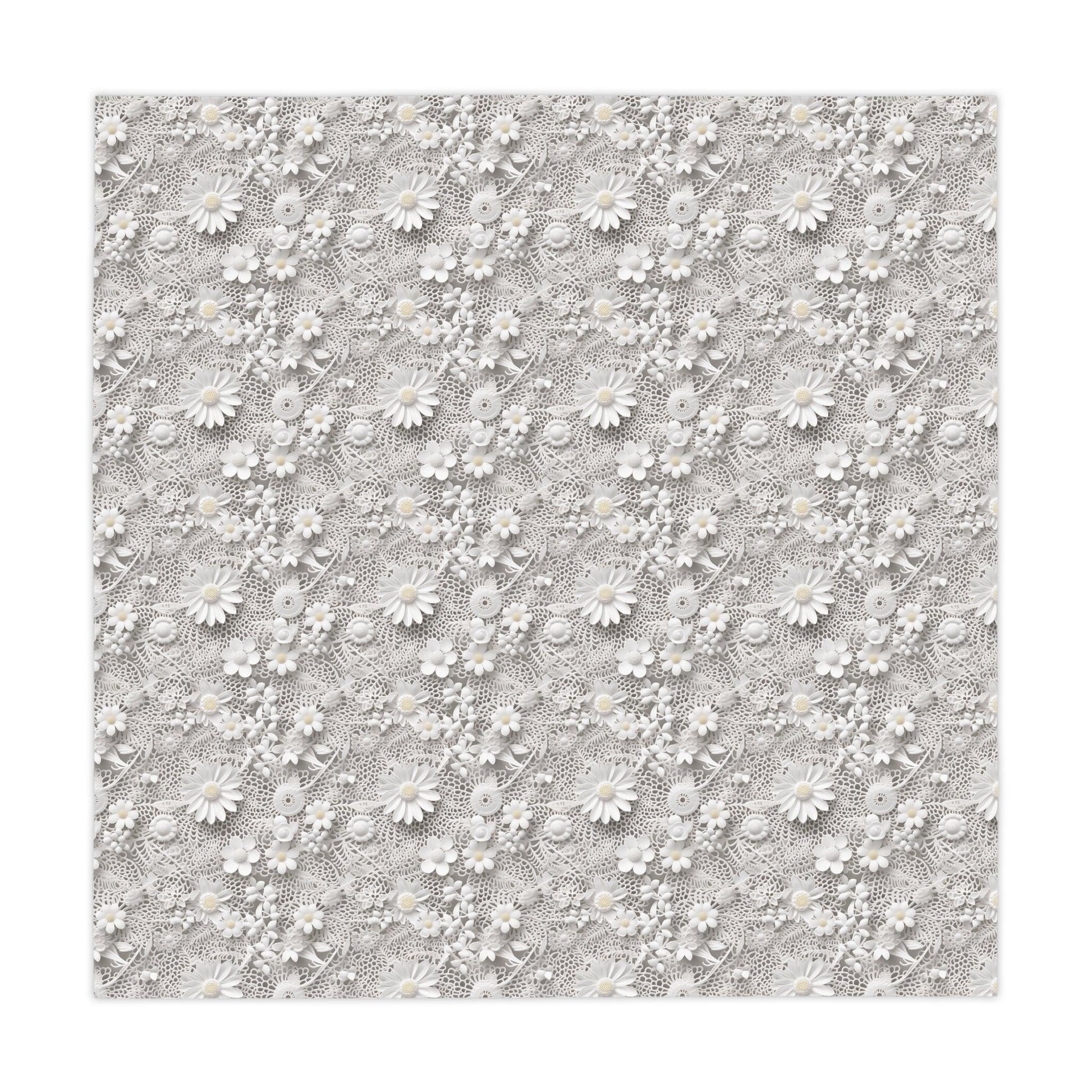Tablecloth White 3D Illusion Floral Elegant, Washable Linens for Home, Weddings, Birthdays all Events Durable & Stylish for All Occasions - MRSBYVALLE