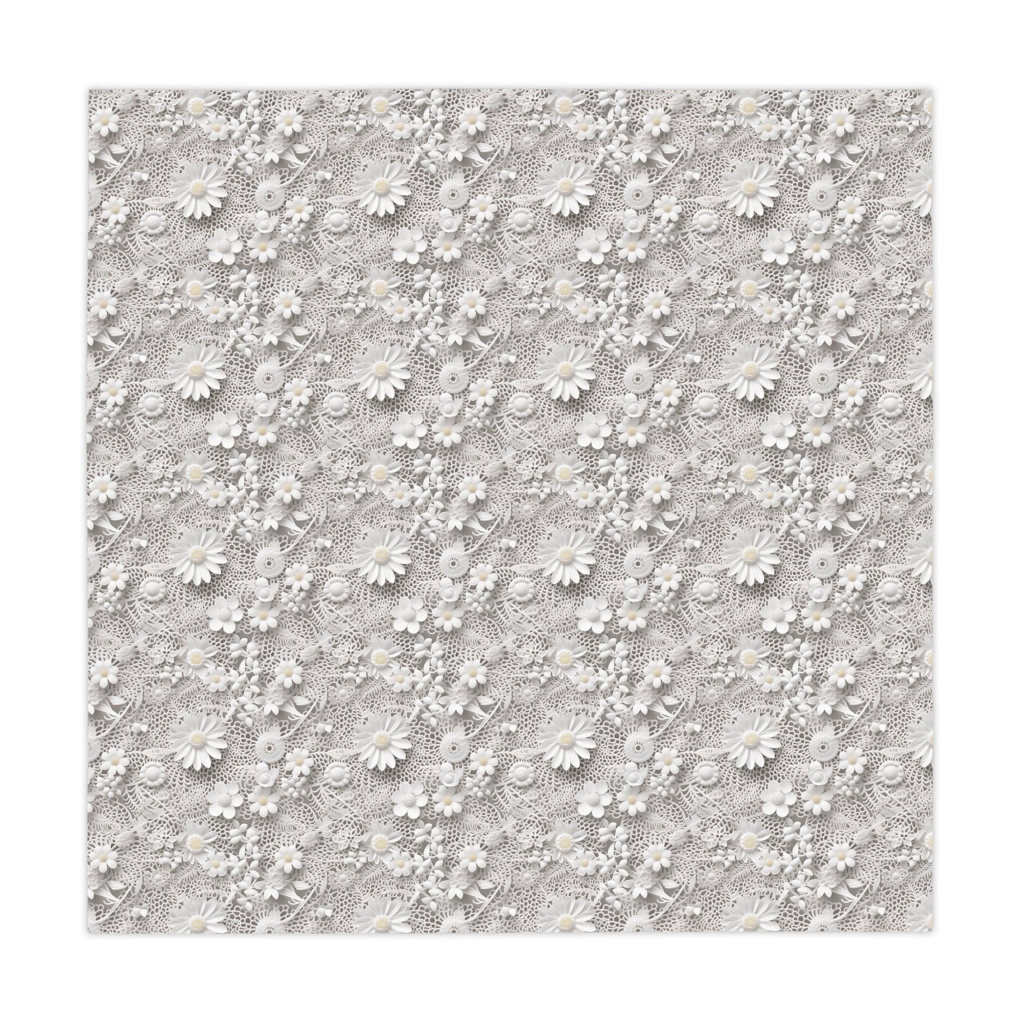 Tablecloth White 3D Illusion Floral Elegant, Washable Linens for Home, Weddings, Birthdays all Events Durable & Stylish for All Occasions - MRSBYVALLE