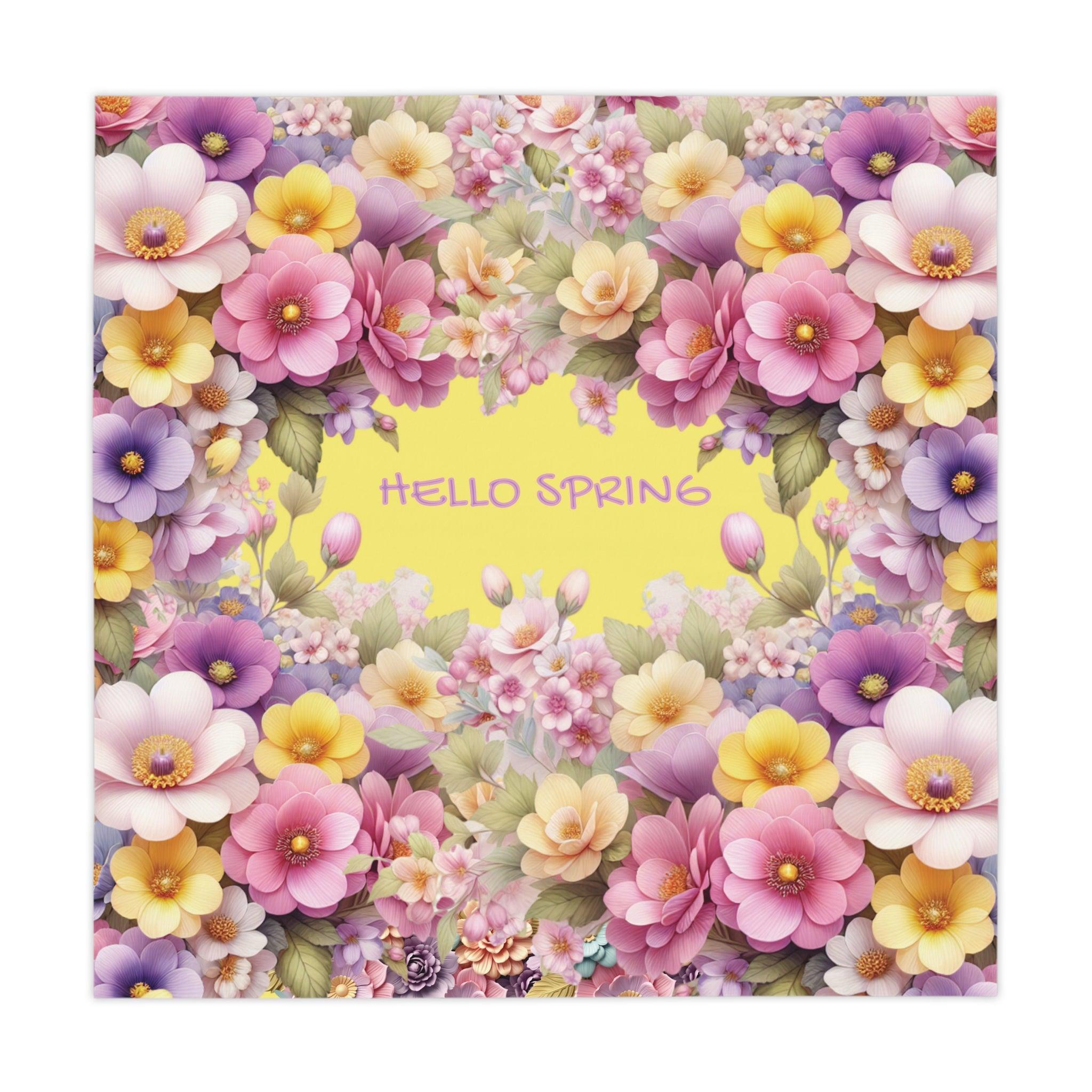 Tablecloth Yellow Hello Spring Floral Elegant, Washable Linens for Home, Weddings, Birthdays all Events Durable & Stylish for All Occasions - MRSBYVALLE