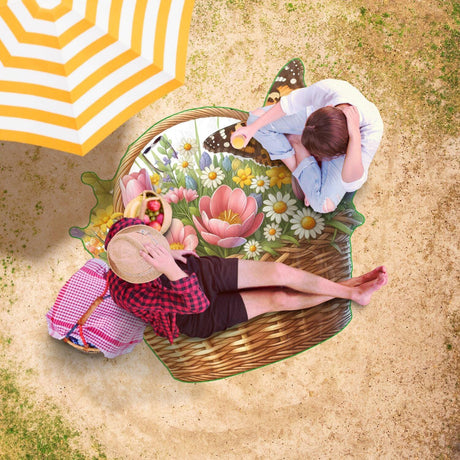 Transform your beach experience with our Basket Bouquet Beach Towel featuring a stunning flower and butterfly design ultimate summer vibes! - MRSBYVALLE