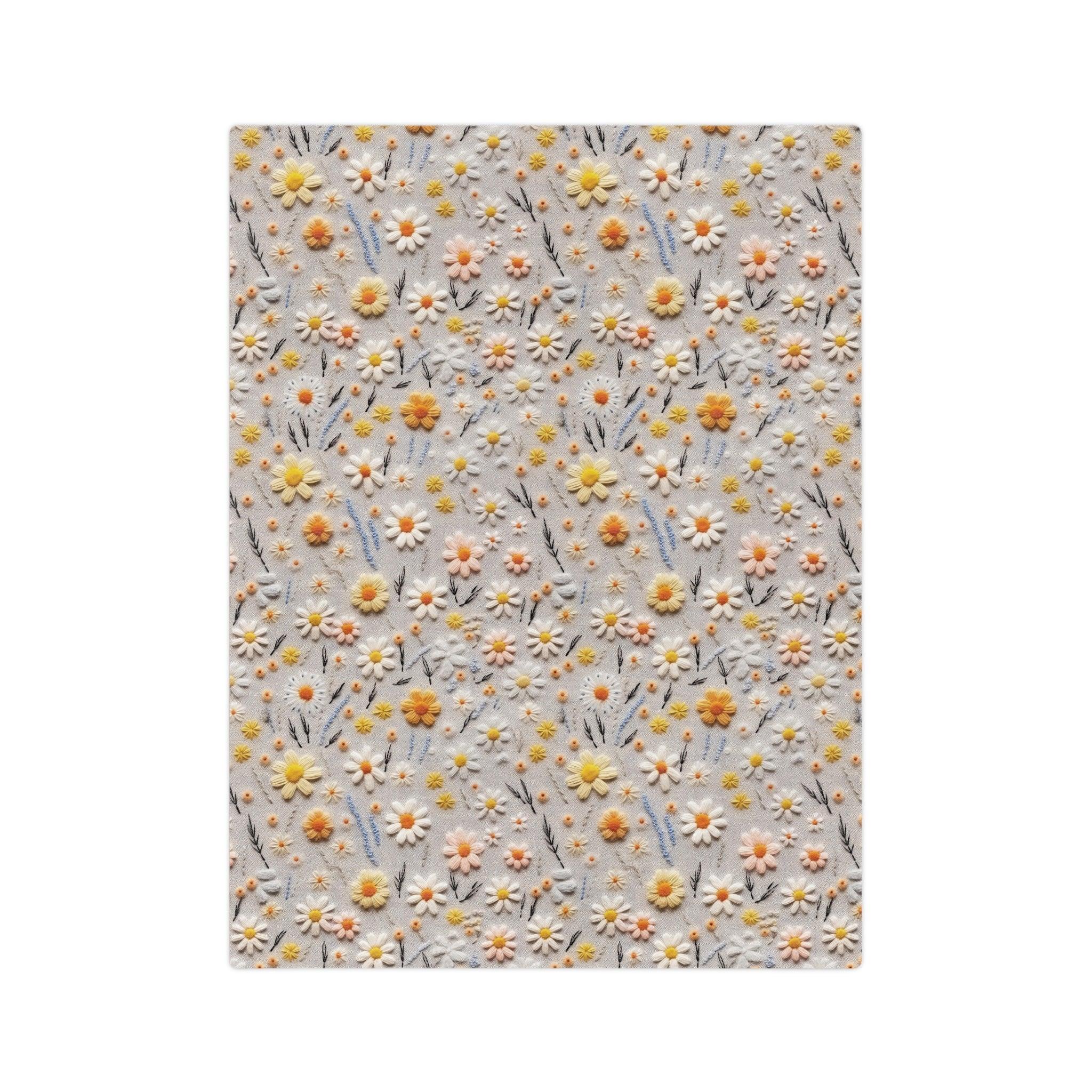 Velveteen Microfiber Blanket Daisy Dreams 3D Illusion Floral Velveteen Microfiber Blanket Luxurious Comfort Meets Enchanting Design Housewarming Gift Throw - MRSBYVALLE