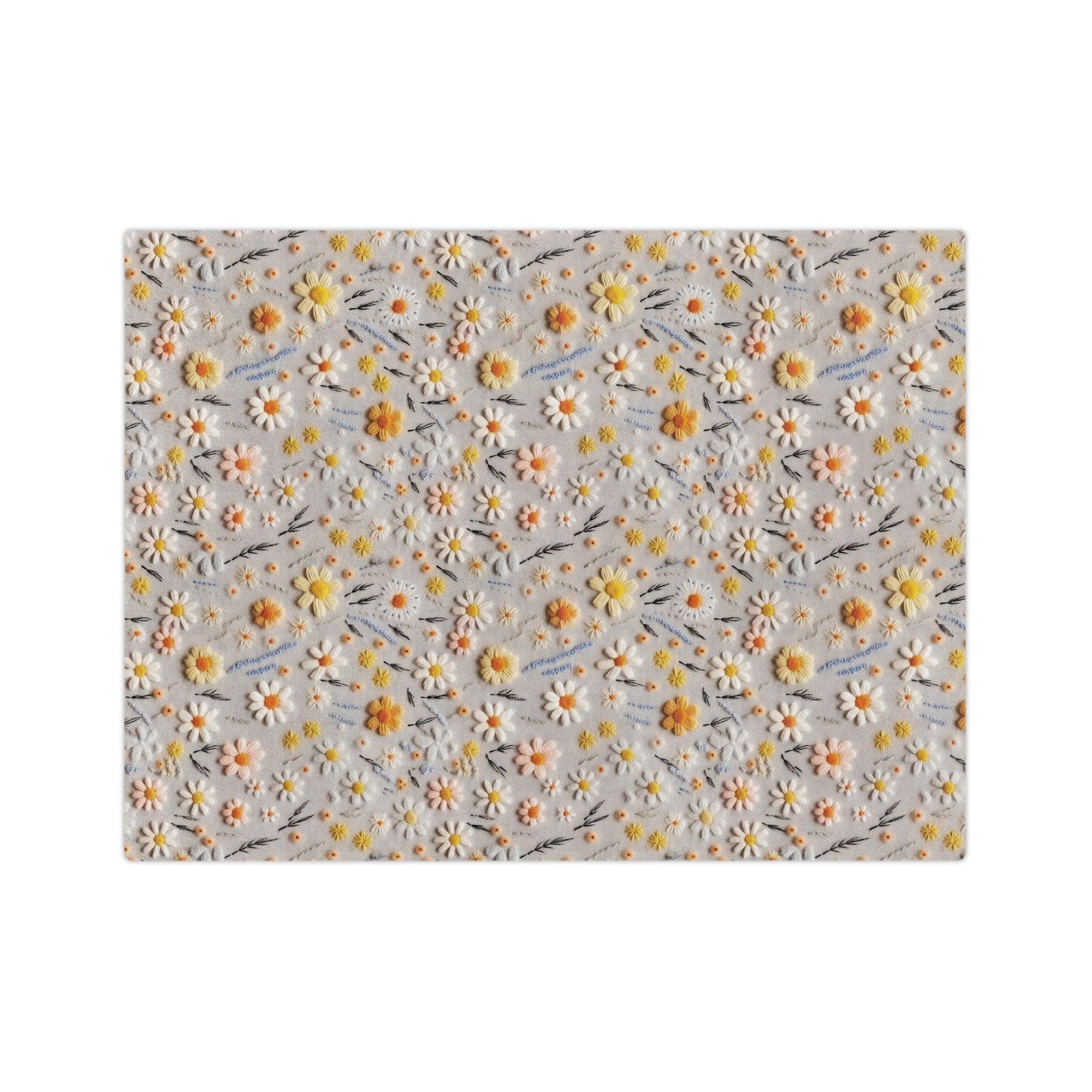 Velveteen Microfiber Blanket Daisy Dreams 3D Illusion Floral Velveteen Microfiber Blanket Luxurious Comfort Meets Enchanting Design Housewarming Gift Throw - MRSBYVALLE