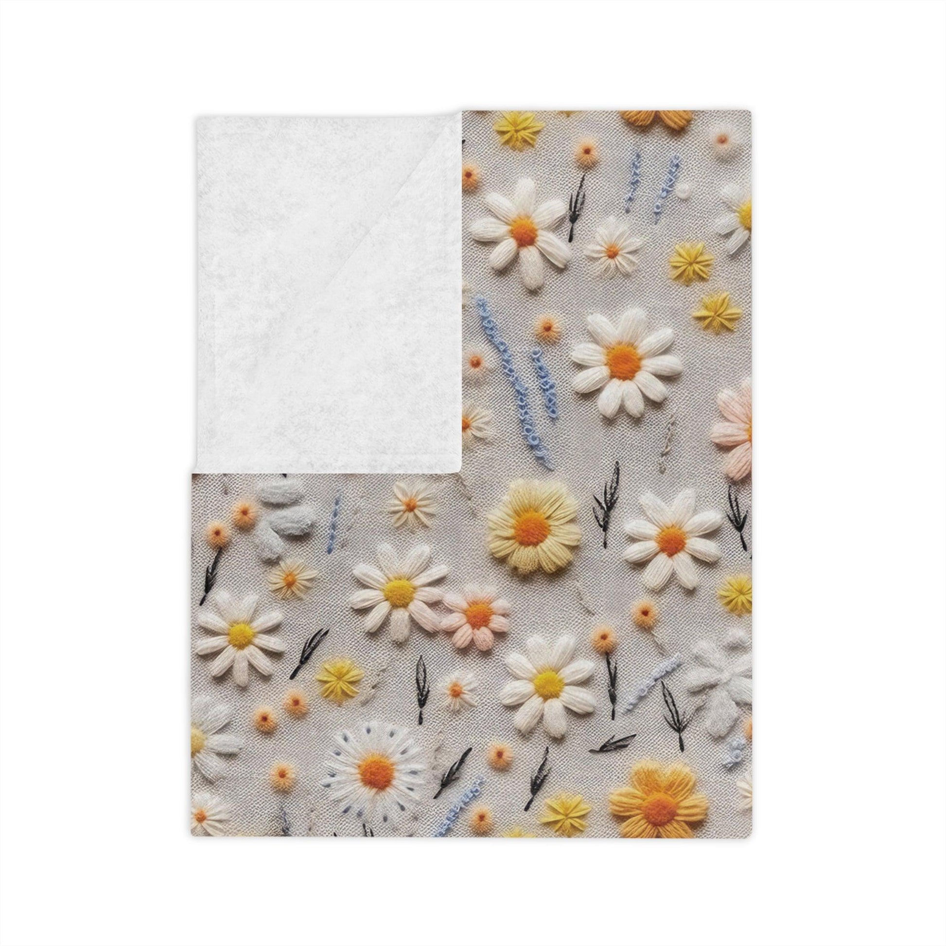 Velveteen Microfiber Blanket Daisy Dreams 3D Illusion Floral Velveteen Microfiber Blanket Luxurious Comfort Meets Enchanting Design Housewarming Gift Throw - MRSBYVALLE