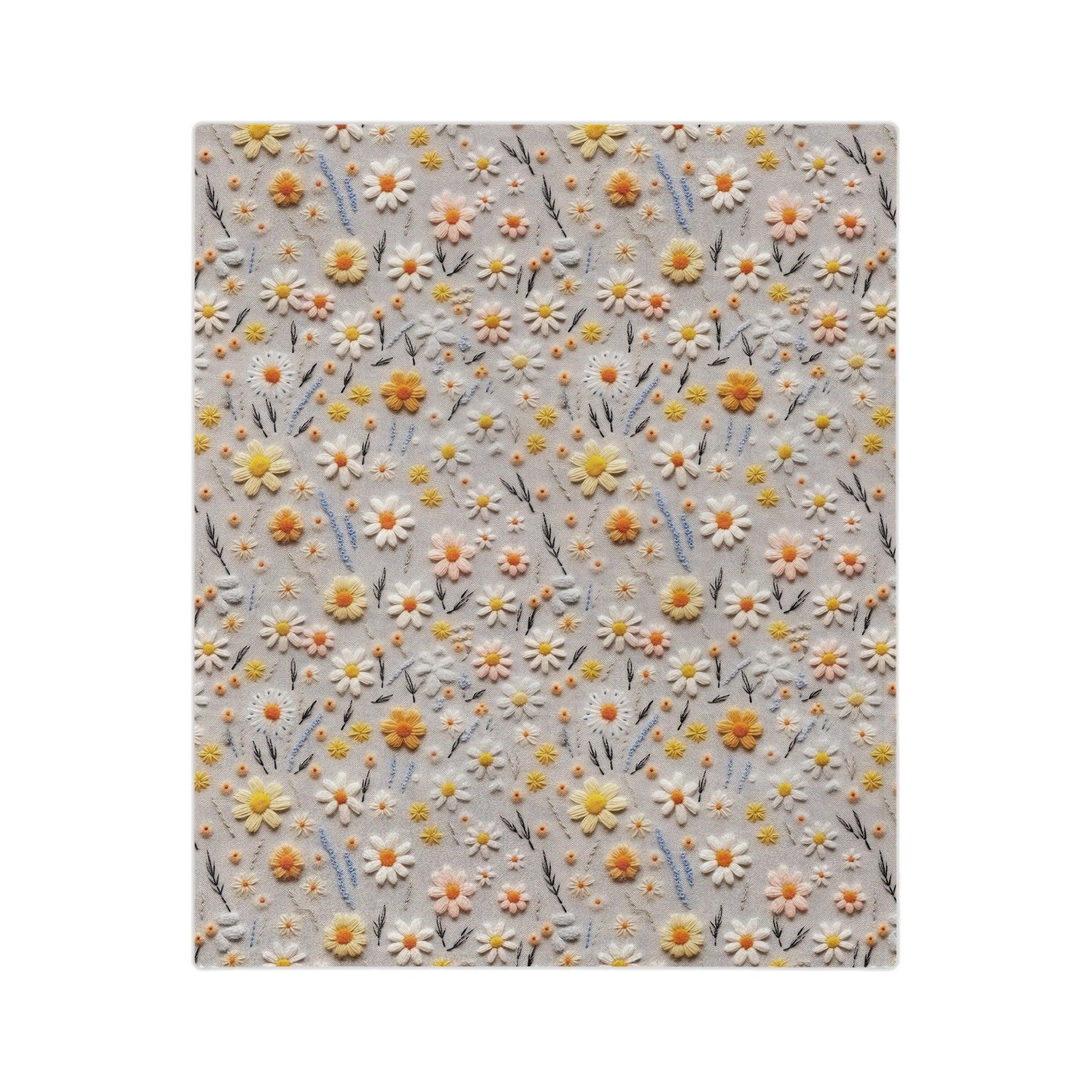 Velveteen Microfiber Blanket Daisy Dreams 3D Illusion Floral Velveteen Microfiber Blanket Luxurious Comfort Meets Enchanting Design Housewarming Gift Throw - MRSBYVALLE