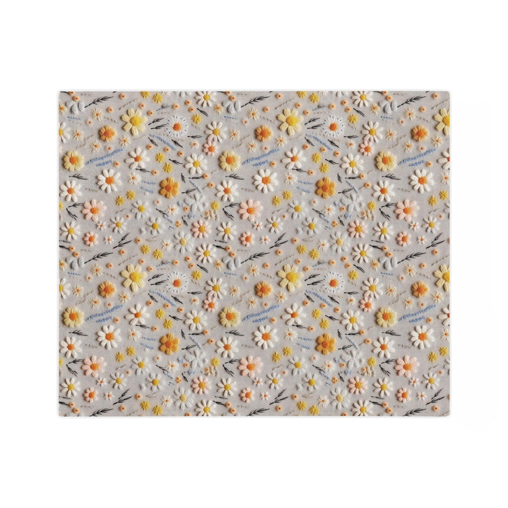 Velveteen Microfiber Blanket Daisy Dreams 3D Illusion Floral Velveteen Microfiber Blanket Luxurious Comfort Meets Enchanting Design Housewarming Gift Throw - MRSBYVALLE