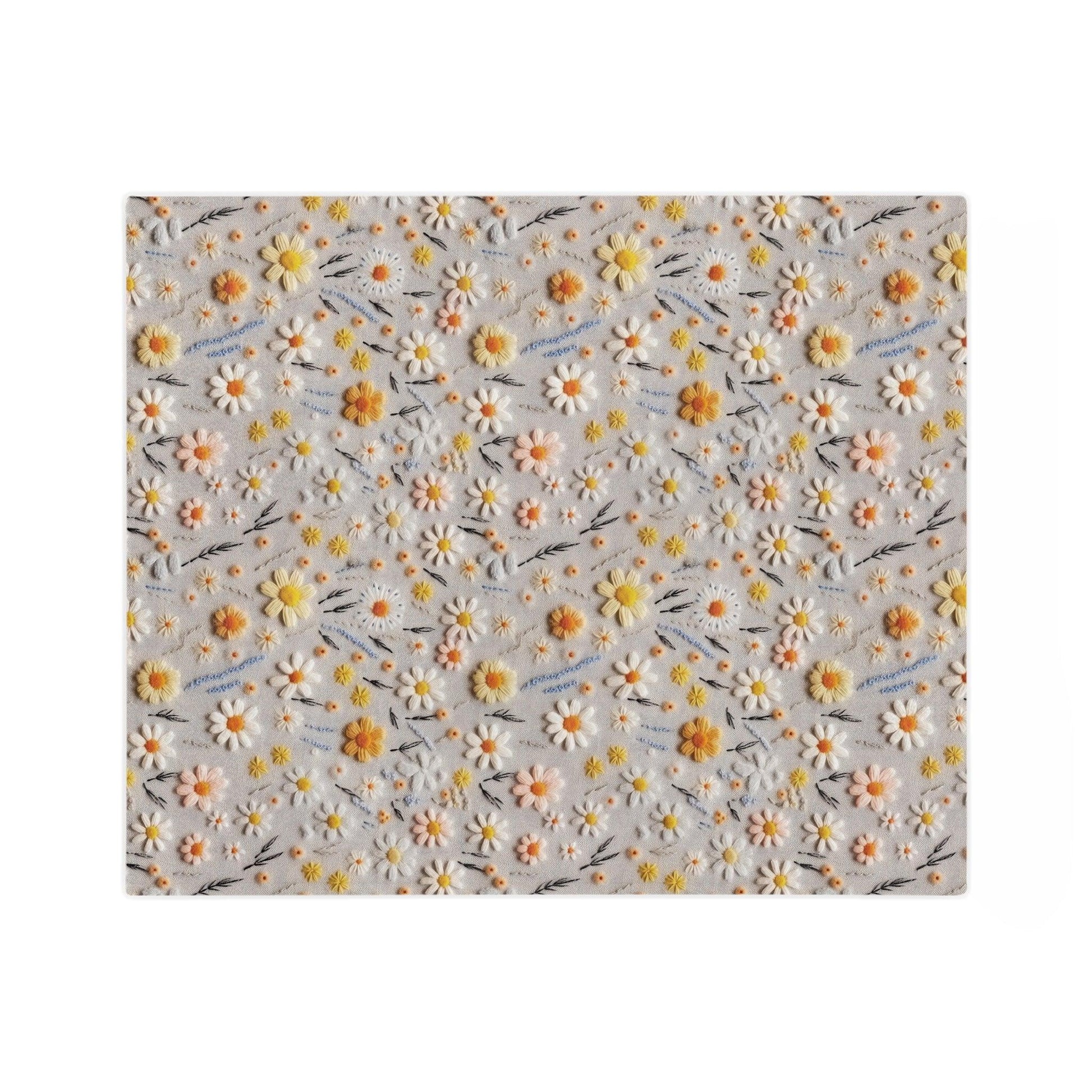 Velveteen Microfiber Blanket Daisy Dreams 3D Illusion Floral Velveteen Microfiber Blanket Luxurious Comfort Meets Enchanting Design Housewarming Gift Throw - MRSBYVALLE