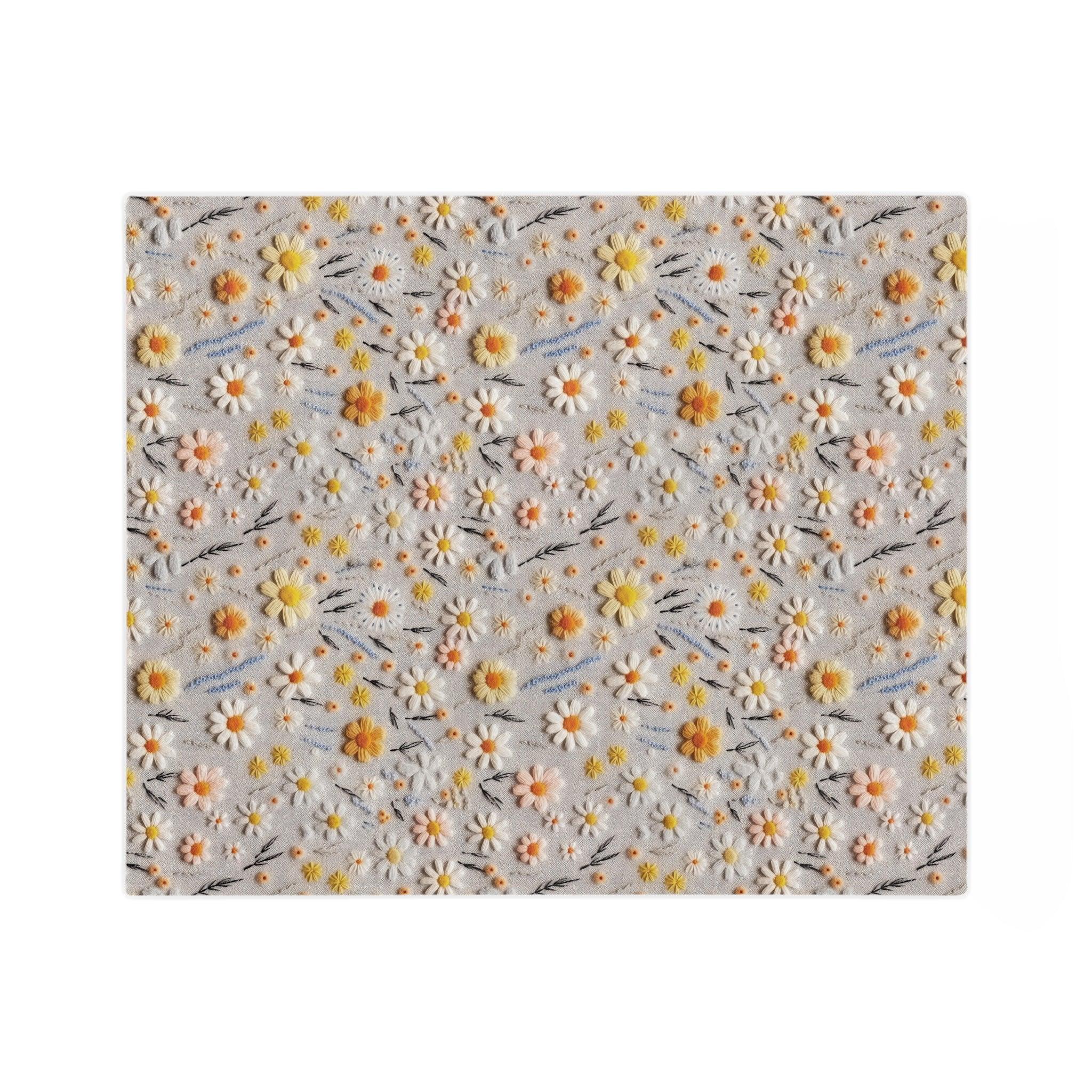 Velveteen Microfiber Blanket Daisy Dreams 3D Illusion Floral Velveteen Microfiber Blanket Luxurious Comfort Meets Enchanting Design Housewarming Gift Throw - MRSBYVALLE