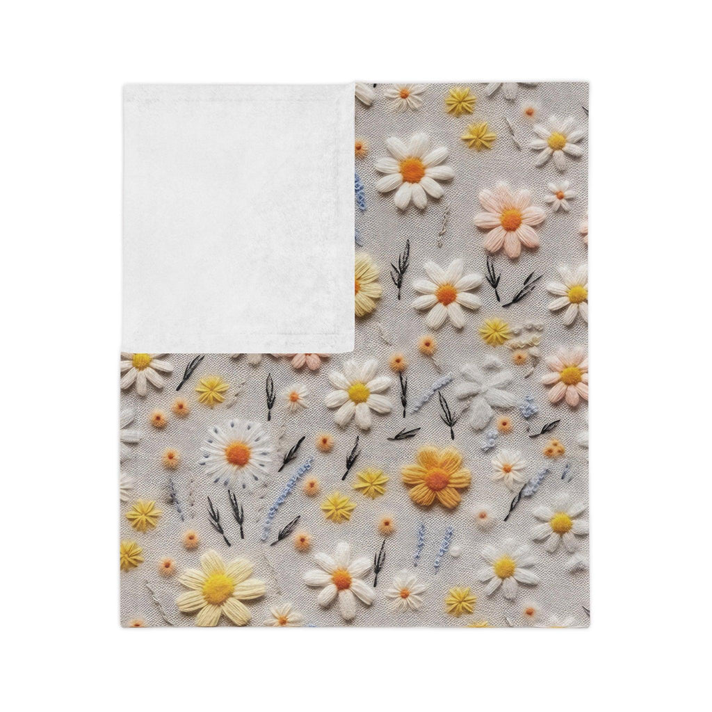 Velveteen Microfiber Blanket Daisy Dreams 3D Illusion Floral Velveteen Microfiber Blanket Luxurious Comfort Meets Enchanting Design Housewarming Gift Throw - MRSBYVALLE