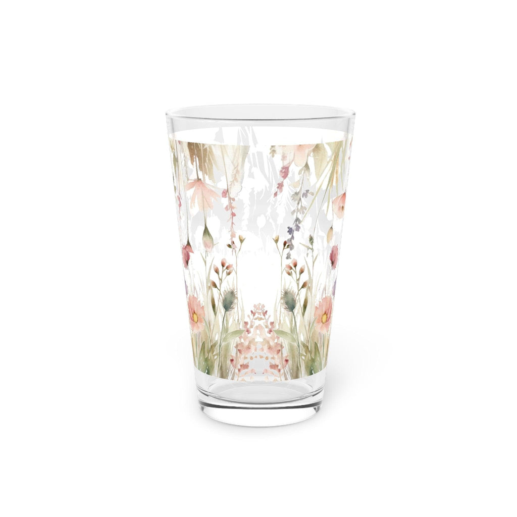 Watercolor Pastel Floral 16oz Pint Glass Gifts, Party Drinkware, Cocktail, Wedding Perfect for Parties Glassware - MRSBYVALLE