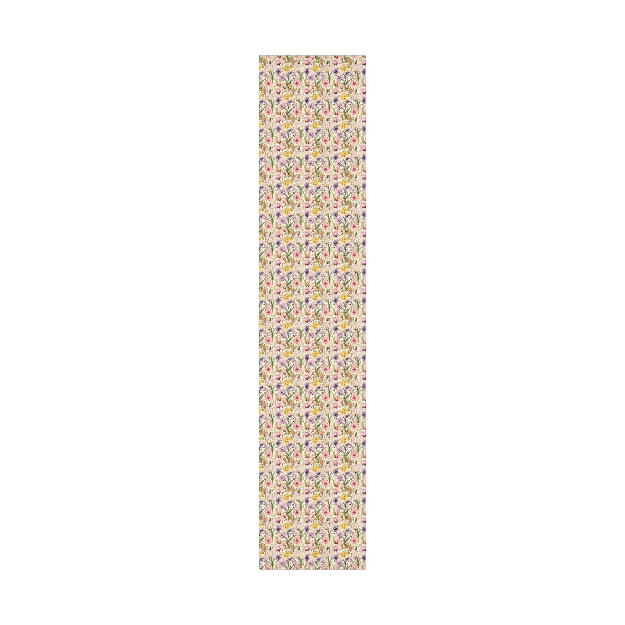 Watercolor Wildflowers Soft Pink, Peach, Purple, and Green Yellow Wrapping Paper Perfect for Elegant Gifts & Spring Celebrations Bridal Showers - MRSBYVALLE