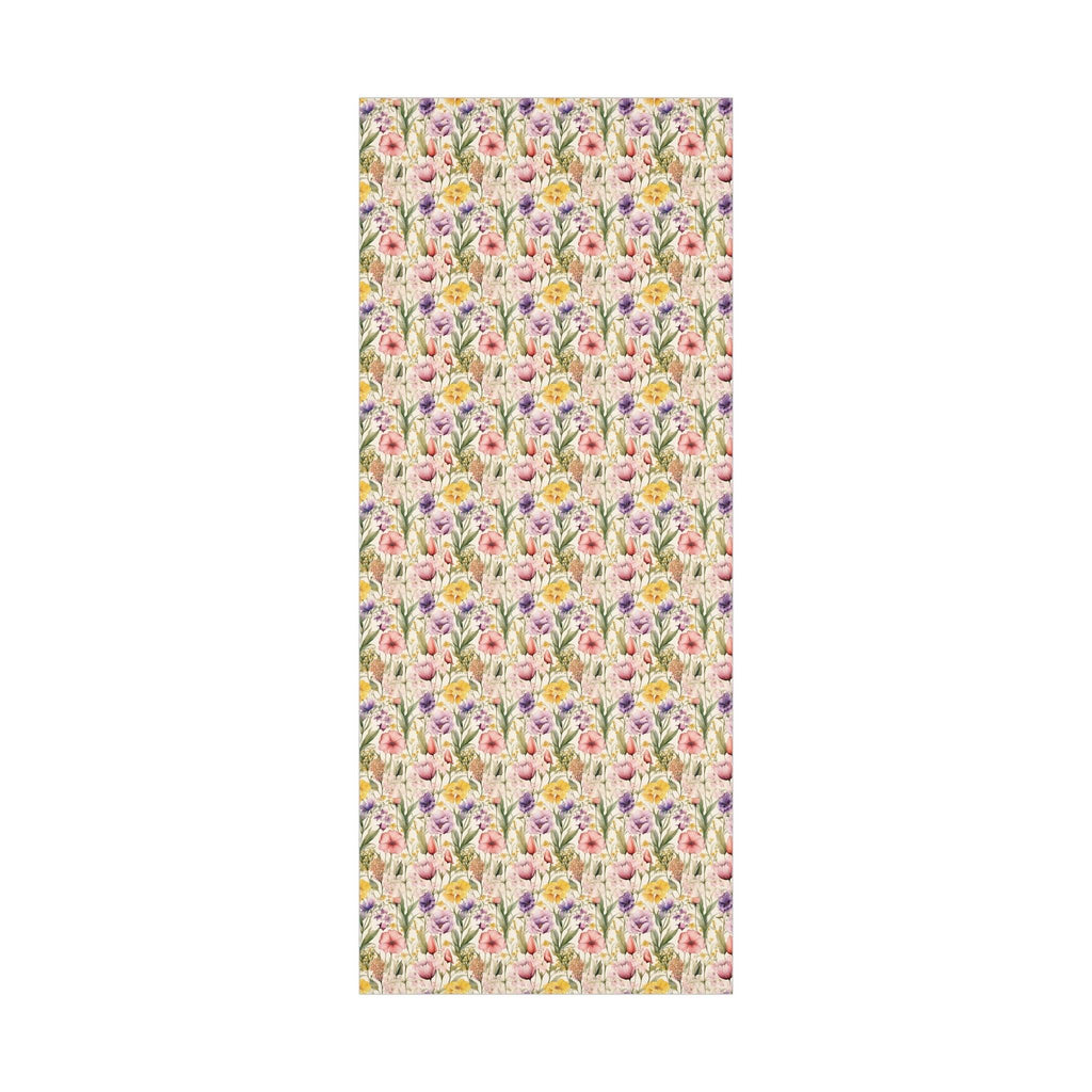 Watercolor Wildflowers Soft Pink, Peach, Purple, and Green Yellow Wrapping Paper Perfect for Elegant Gifts & Spring Celebrations Bridal Showers - MRSBYVALLE