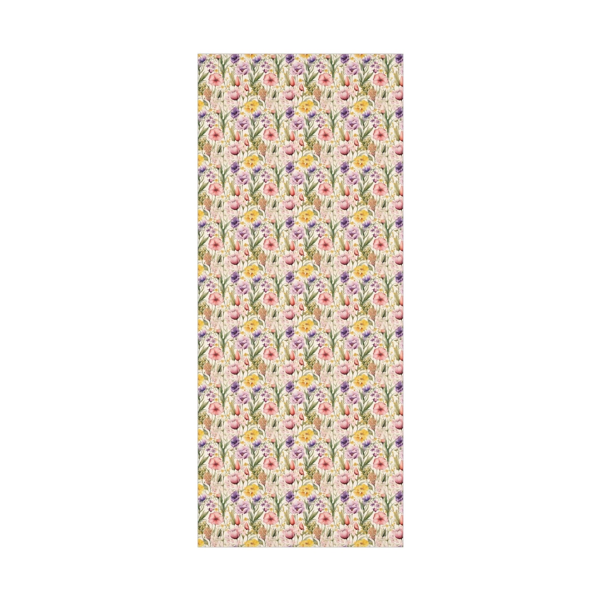 Watercolor Wildflowers Soft Pink, Peach, Purple, and Green Yellow Wrapping Paper Perfect for Elegant Gifts & Spring Celebrations Bridal Showers - MRSBYVALLE