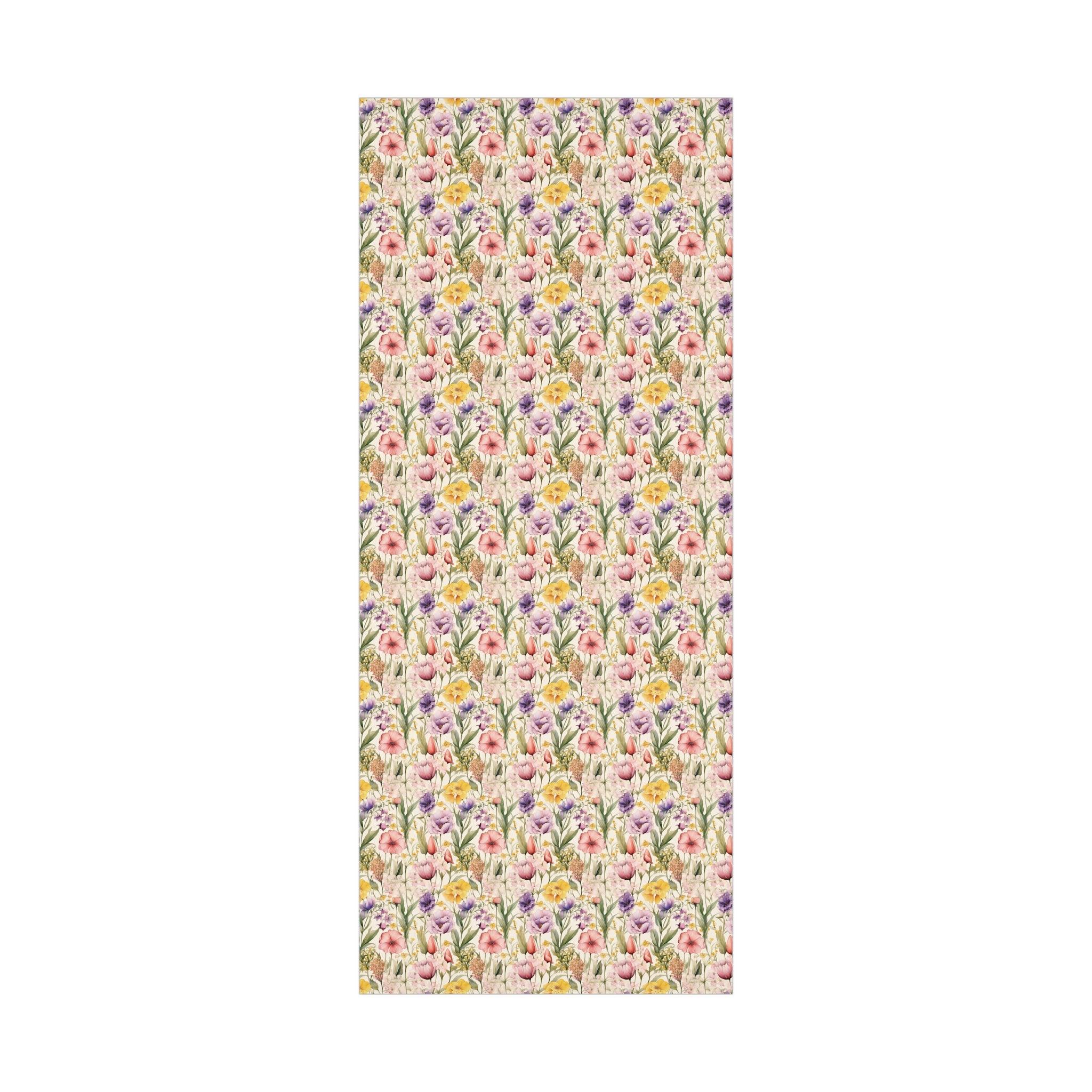 Watercolor Wildflowers Soft Pink, Peach, Purple, and Green Yellow Wrapping Paper Perfect for Elegant Gifts & Spring Celebrations Bridal Showers - MRSBYVALLE