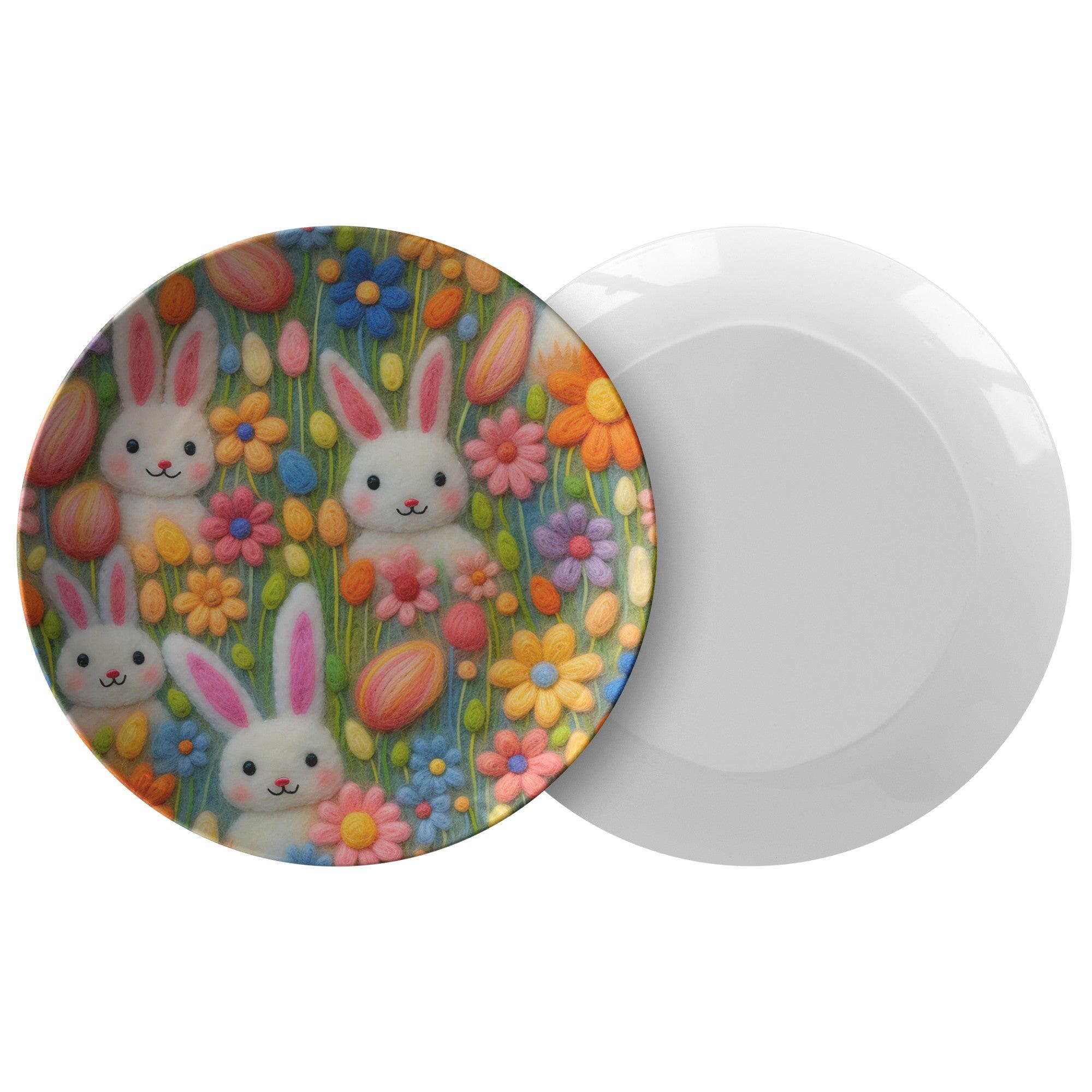 Whimsical 10-Inch Plate 3D Illusion Bunny Easter Fun & Festive Dinnerware - MRSBYVALLE
